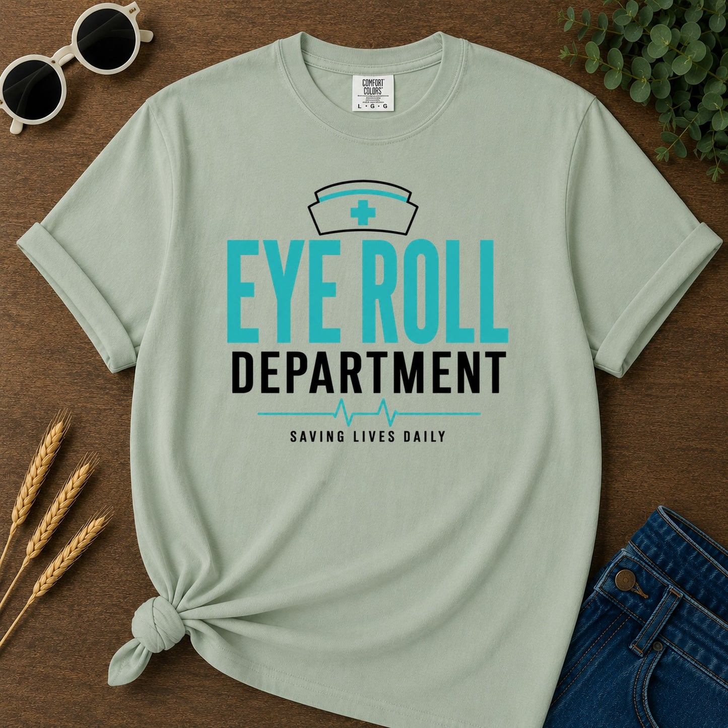 Eye Roll T-Shirt - Bay Mockup