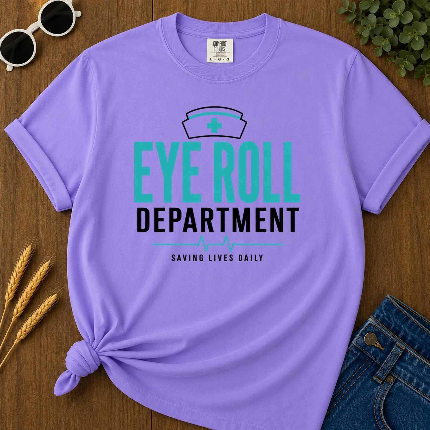 Eye Roll T-Shirt - Violet Mockup