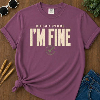 Medically Fine T-Shirt - Berry Mockup