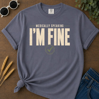 Medically Fine T-Shirt - Navy Mockup
