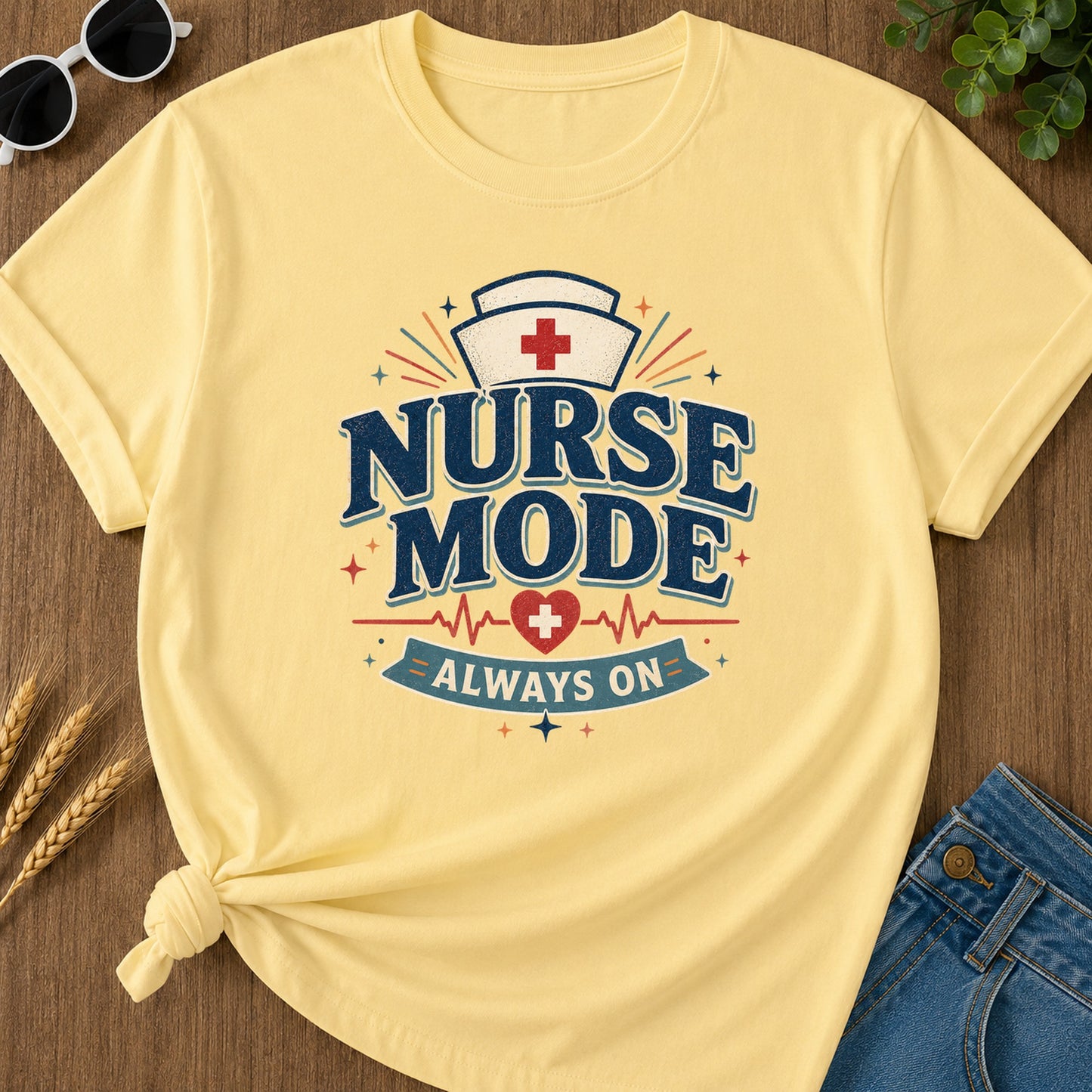 Nurse Mode T-Shirt - Butter Mockup