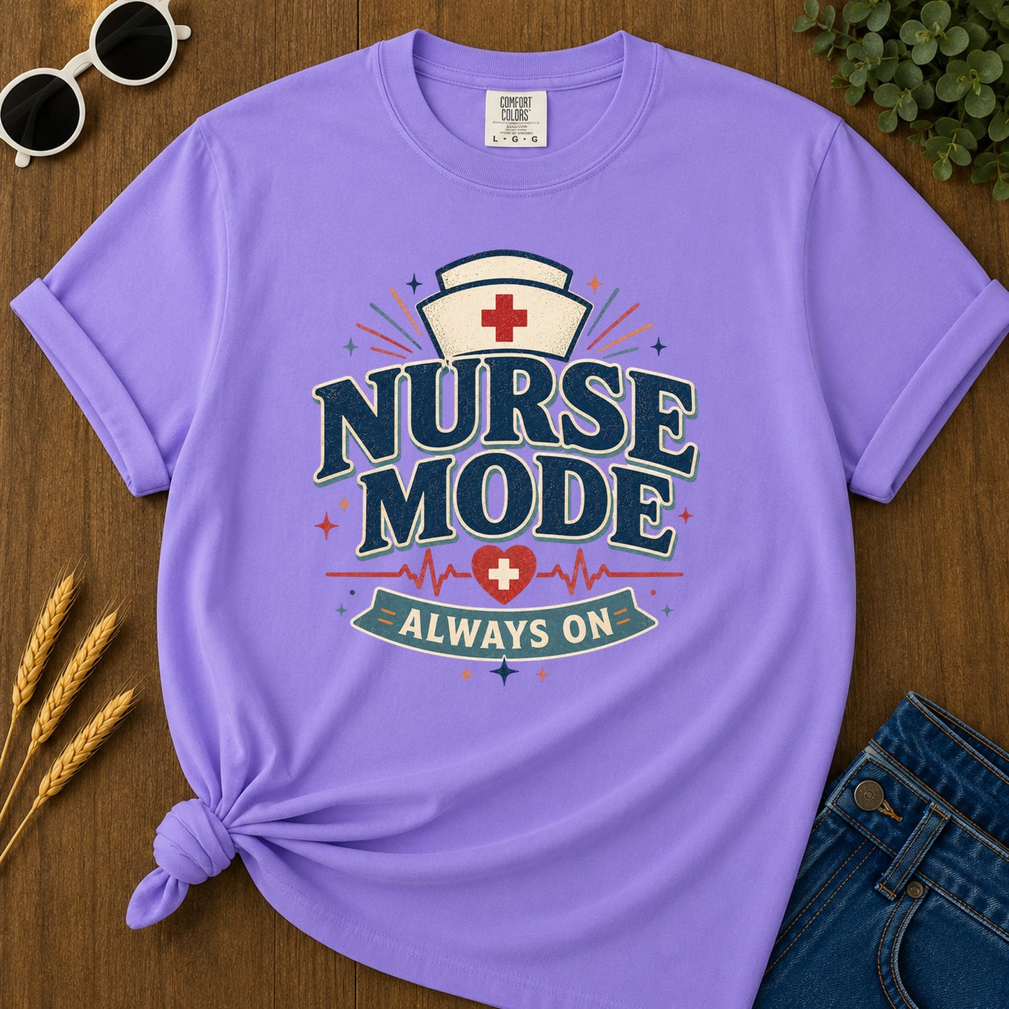 Nurse Mode T-Shirt - Violet Mockup