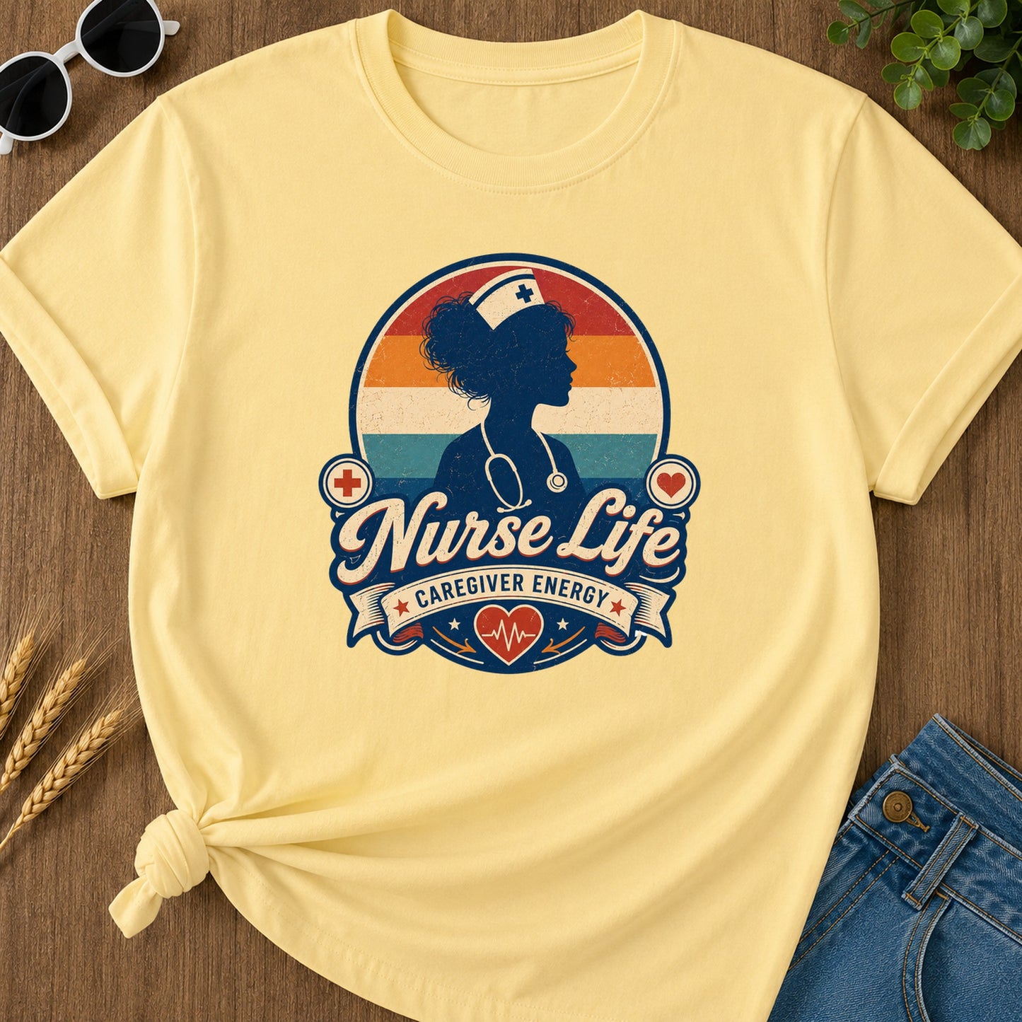 Caregiver Energy T-Shirt - Butter Mockup
