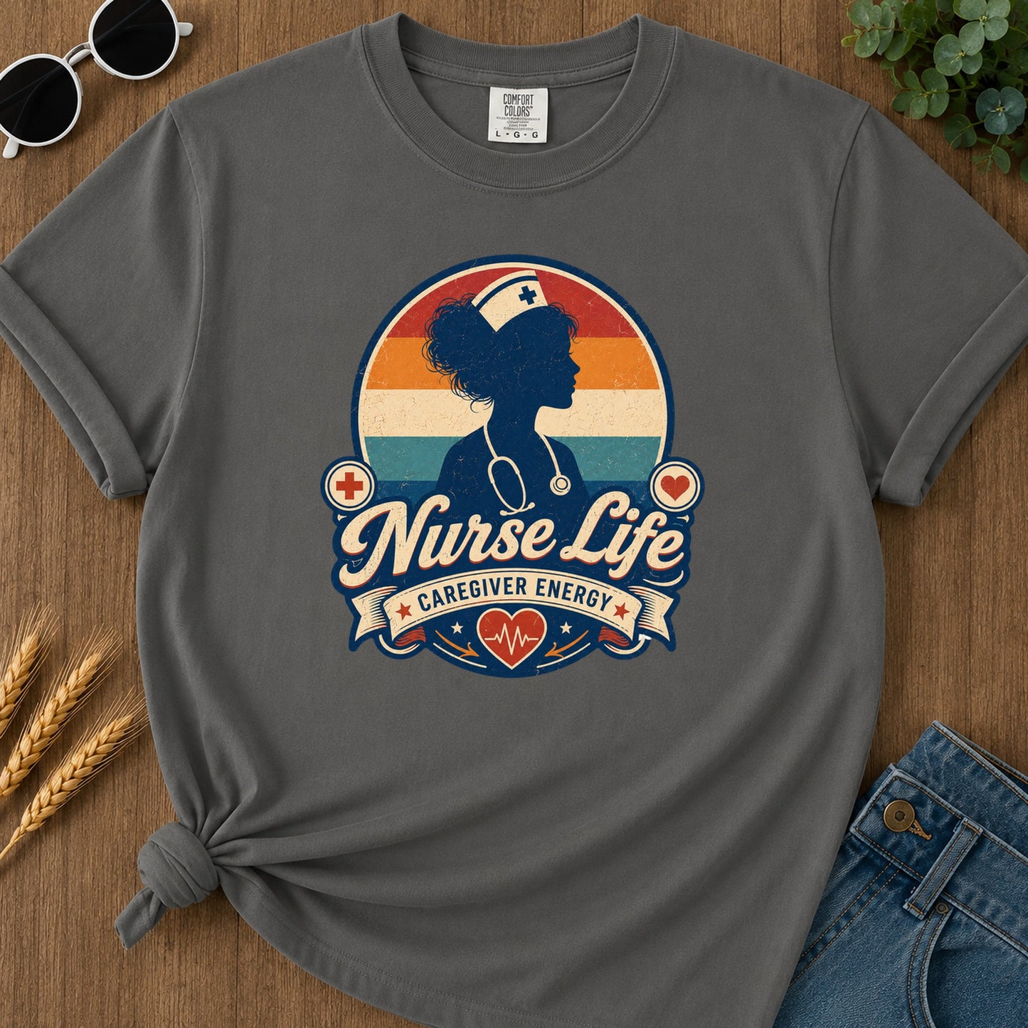 Caregiver Energy T-Shirt - Pepper Mockup