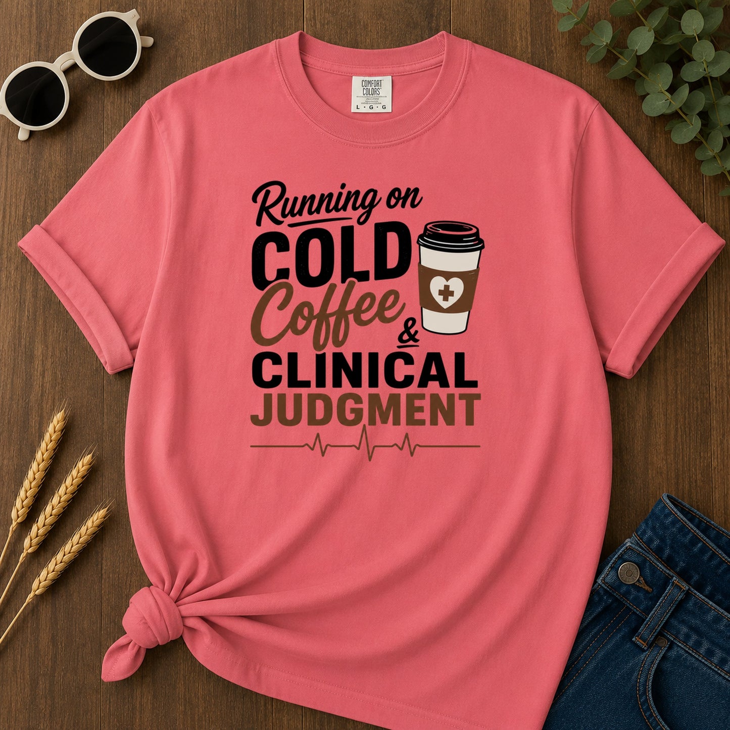 Cold Coffee Judgment T-Shirt - Watermelon Mockup