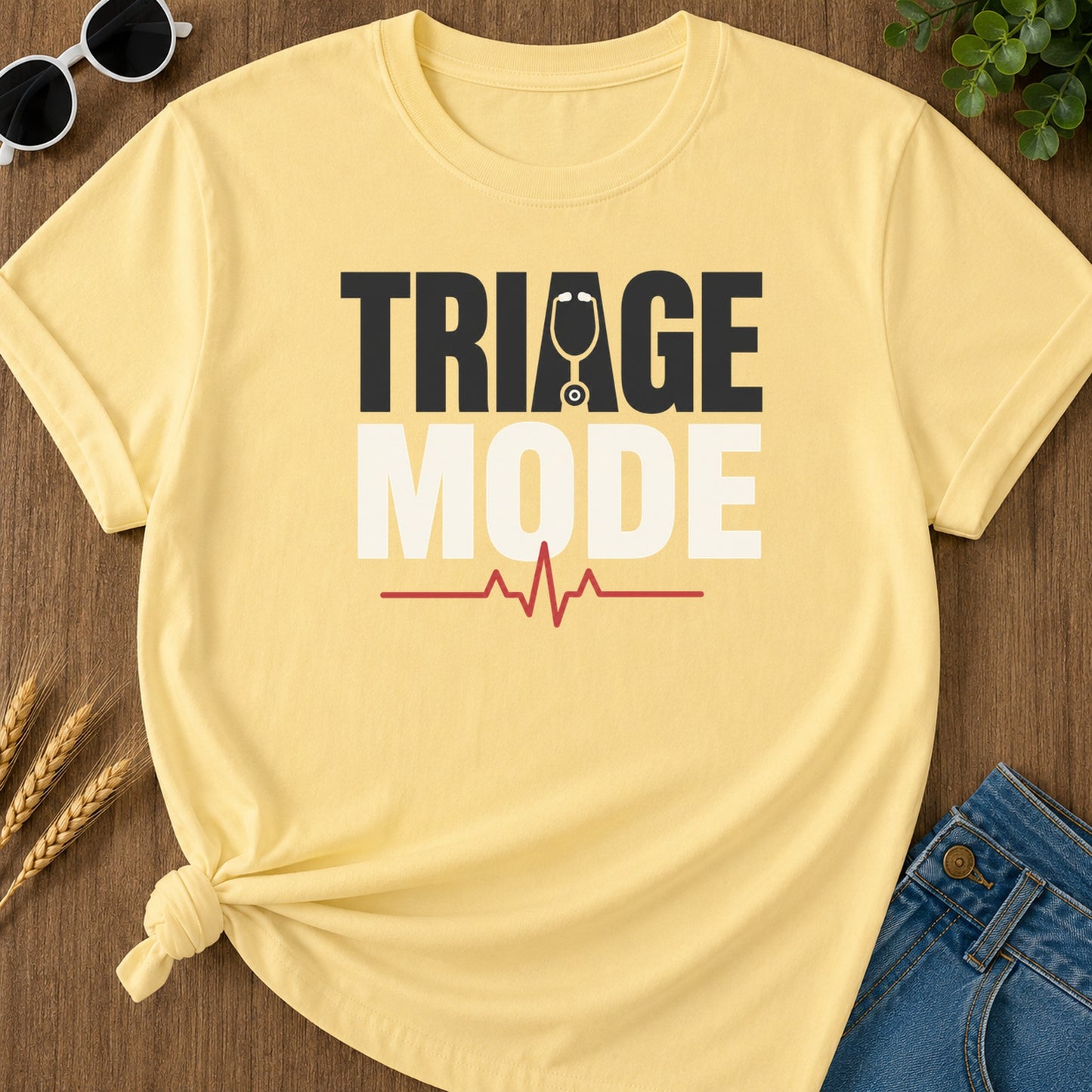 Triage Mode T-Shirt - Butter Mockup