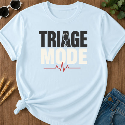 Triage Mode T-Shirt - Chambray Mockup