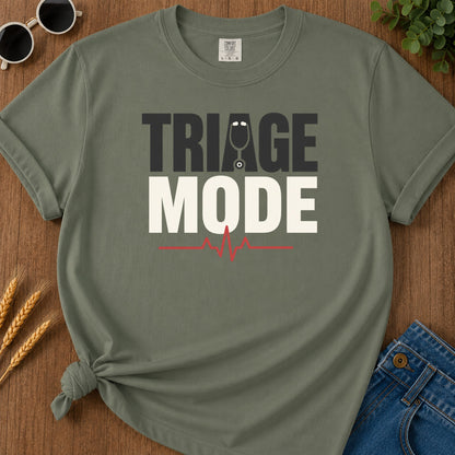 Triage Mode T-Shirt - Moss Mockup