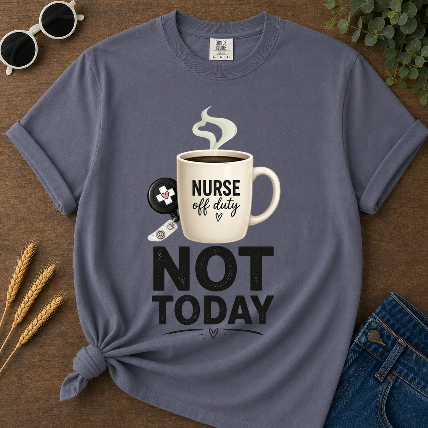 Not Today Mug T-Shirt - Navy Mockup