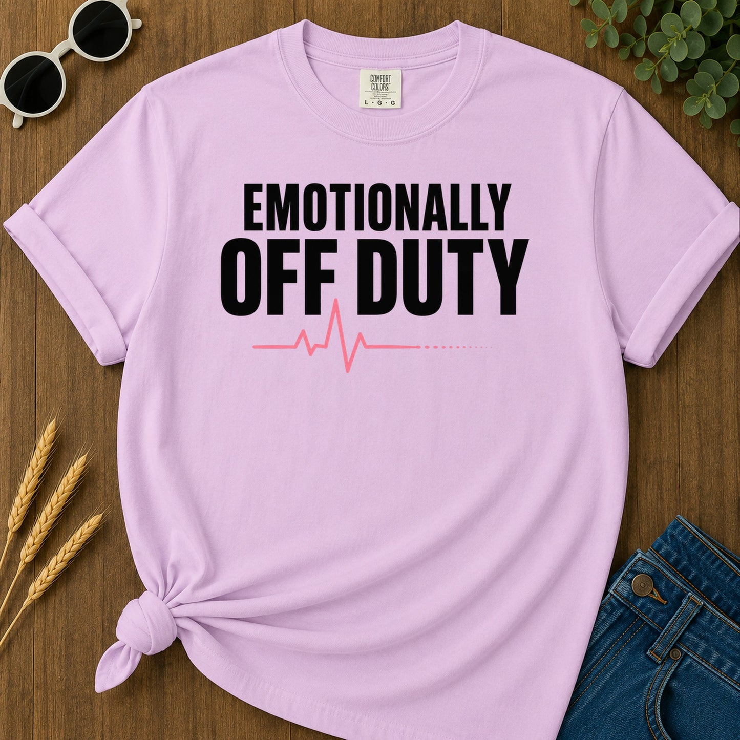 Emotionally Off Duty T-Shirt - Orchid Mockup