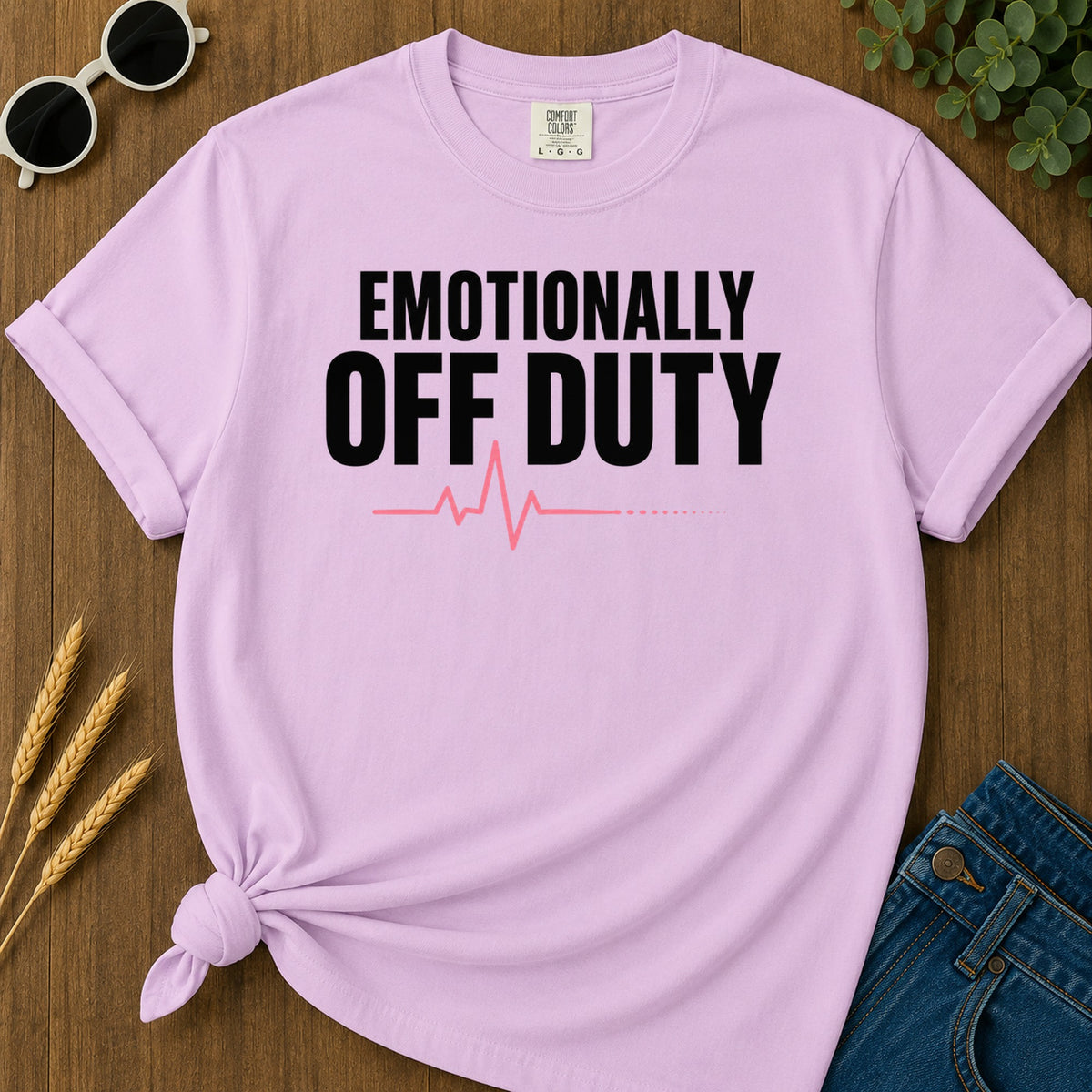 Emotionally Off Duty T-Shirt - Orchid Mockup