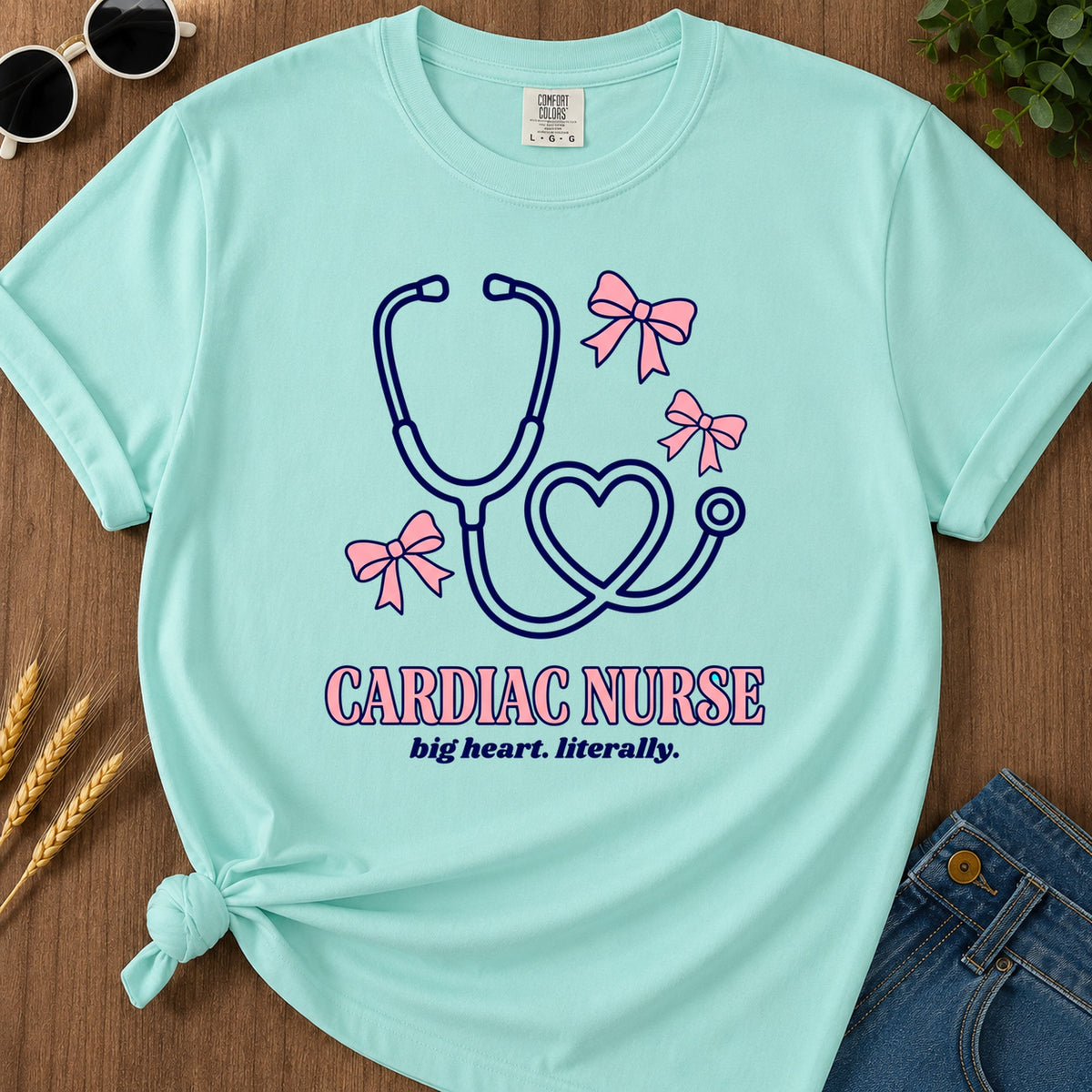 Cardiac Nurse T-Shirt - Chalky Mint Mockup