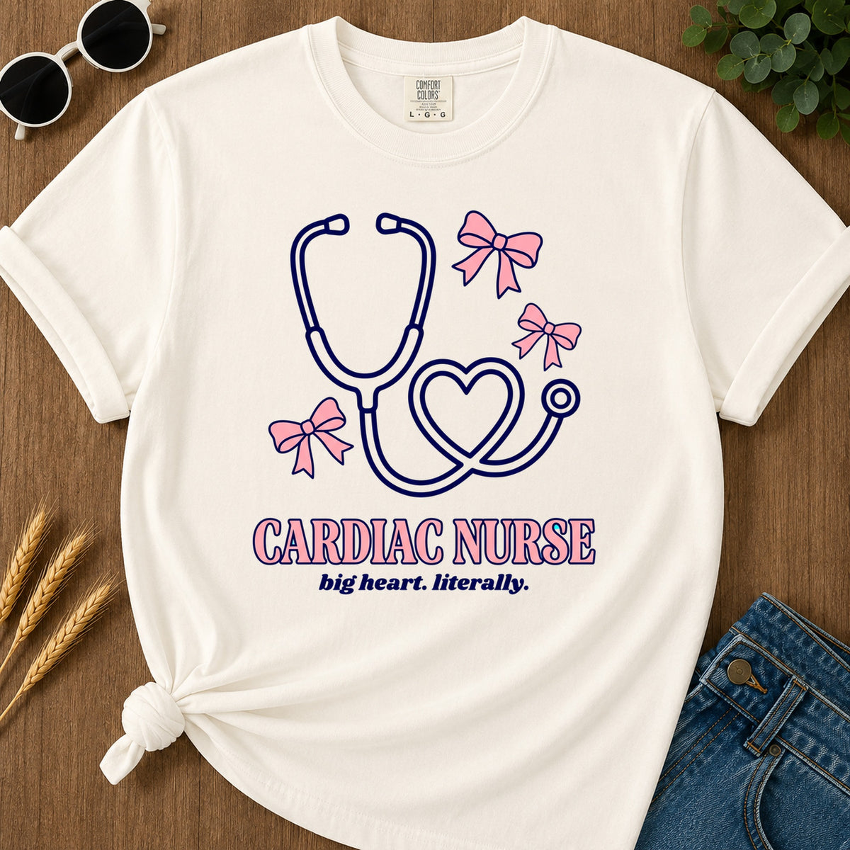 Cardiac Nurse T-Shirt - Ivory Mockup