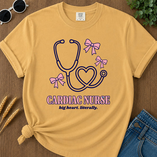 Cardiac Nurse T-Shirt - Mustard Mockup