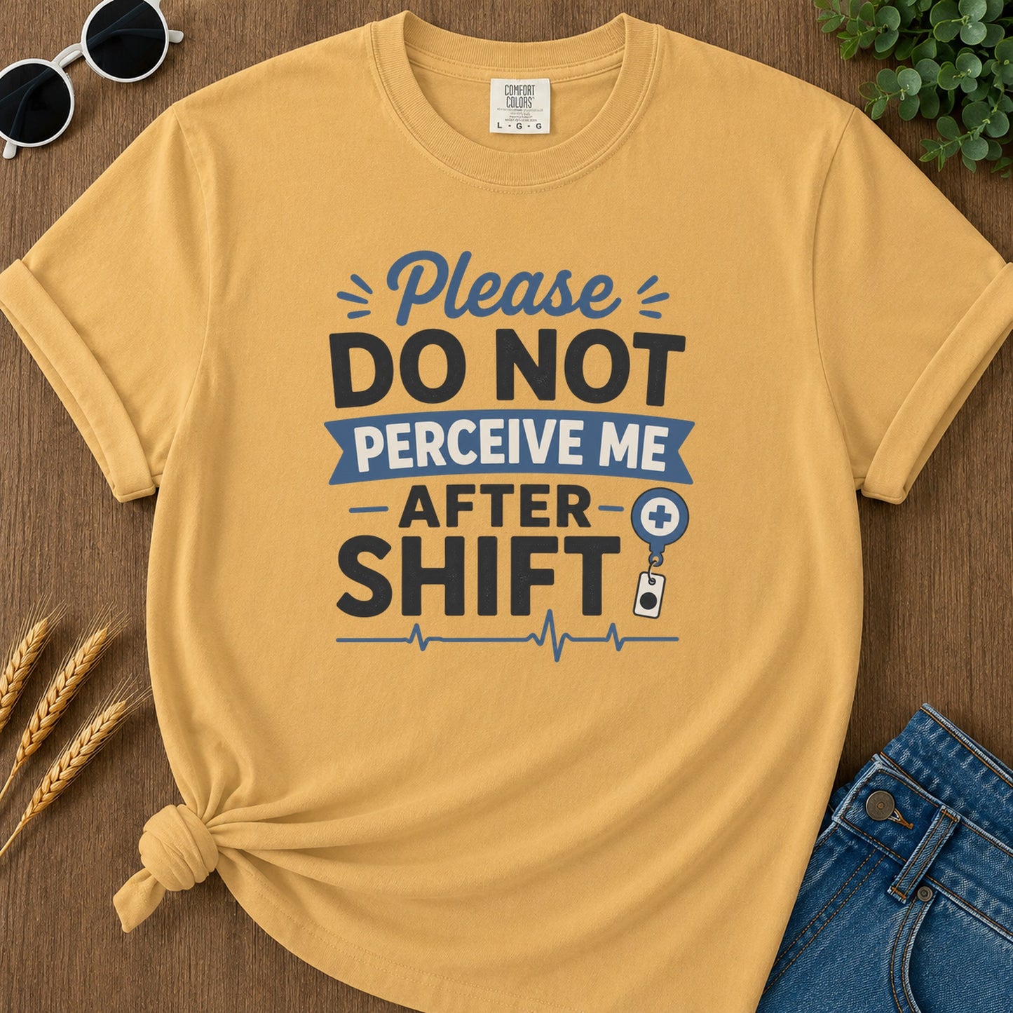 Do Not Perceive T-Shirt - Mustard Mockup