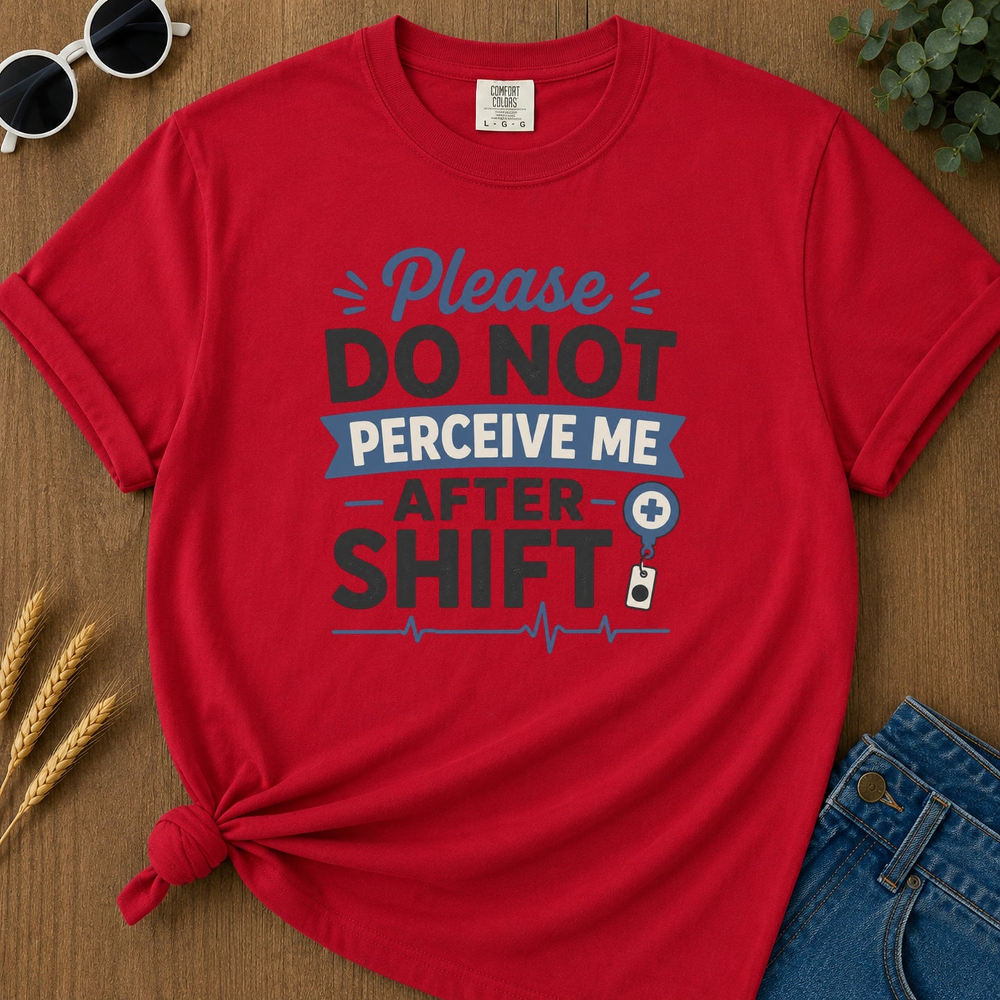 Do Not Perceive T-Shirt - Red Mockup