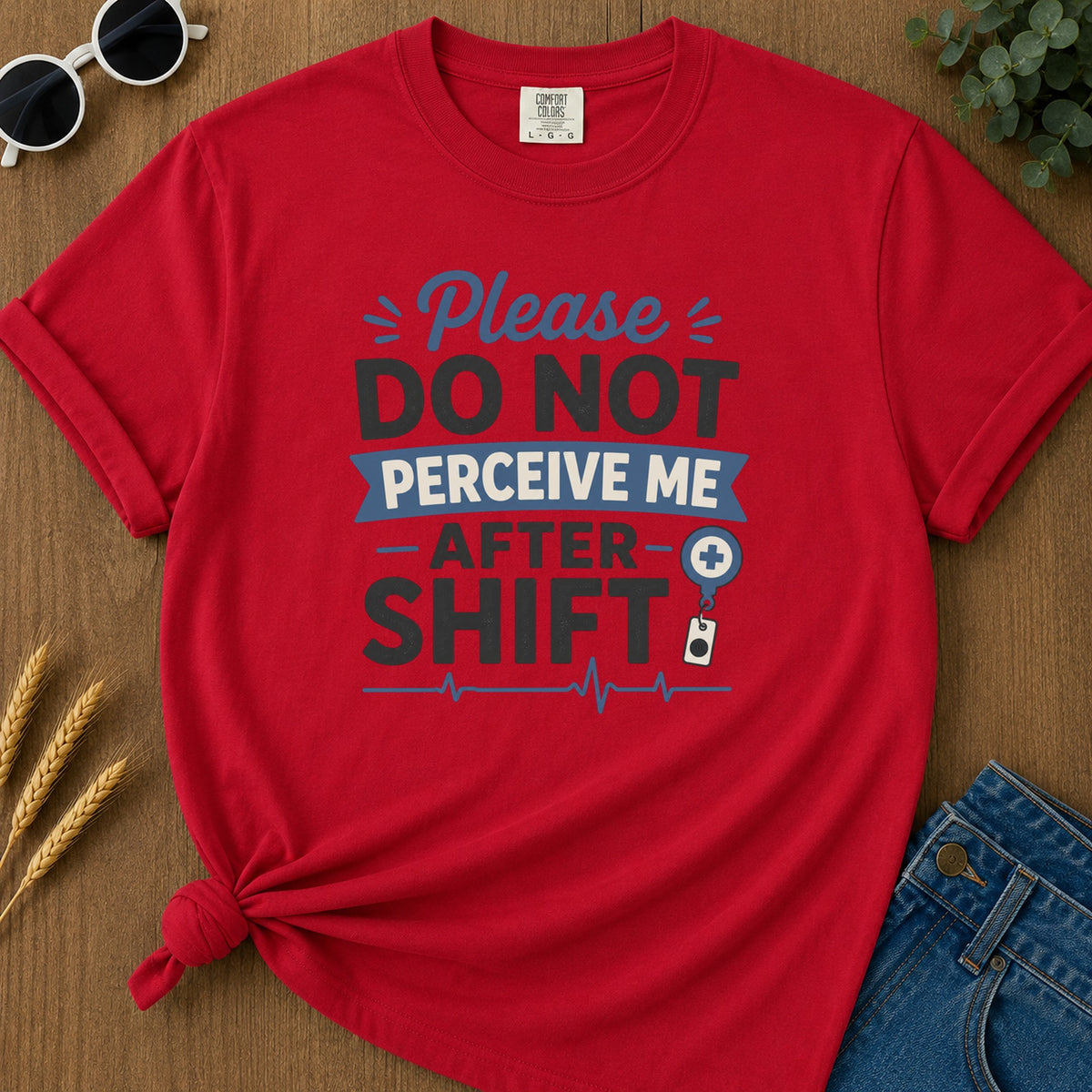 Do Not Perceive T-Shirt - Red Mockup