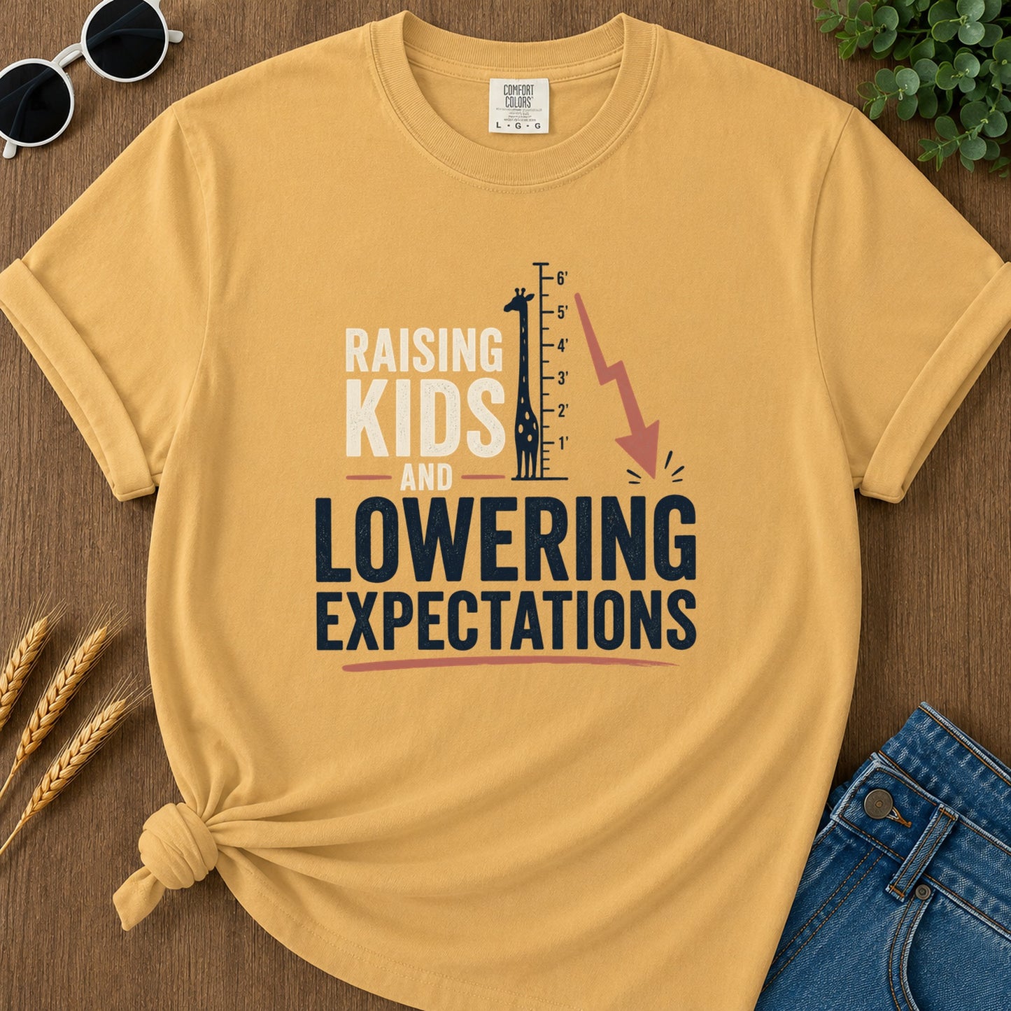 6 5 Raising 3 Me And Expectations T-Shirt - Mustard