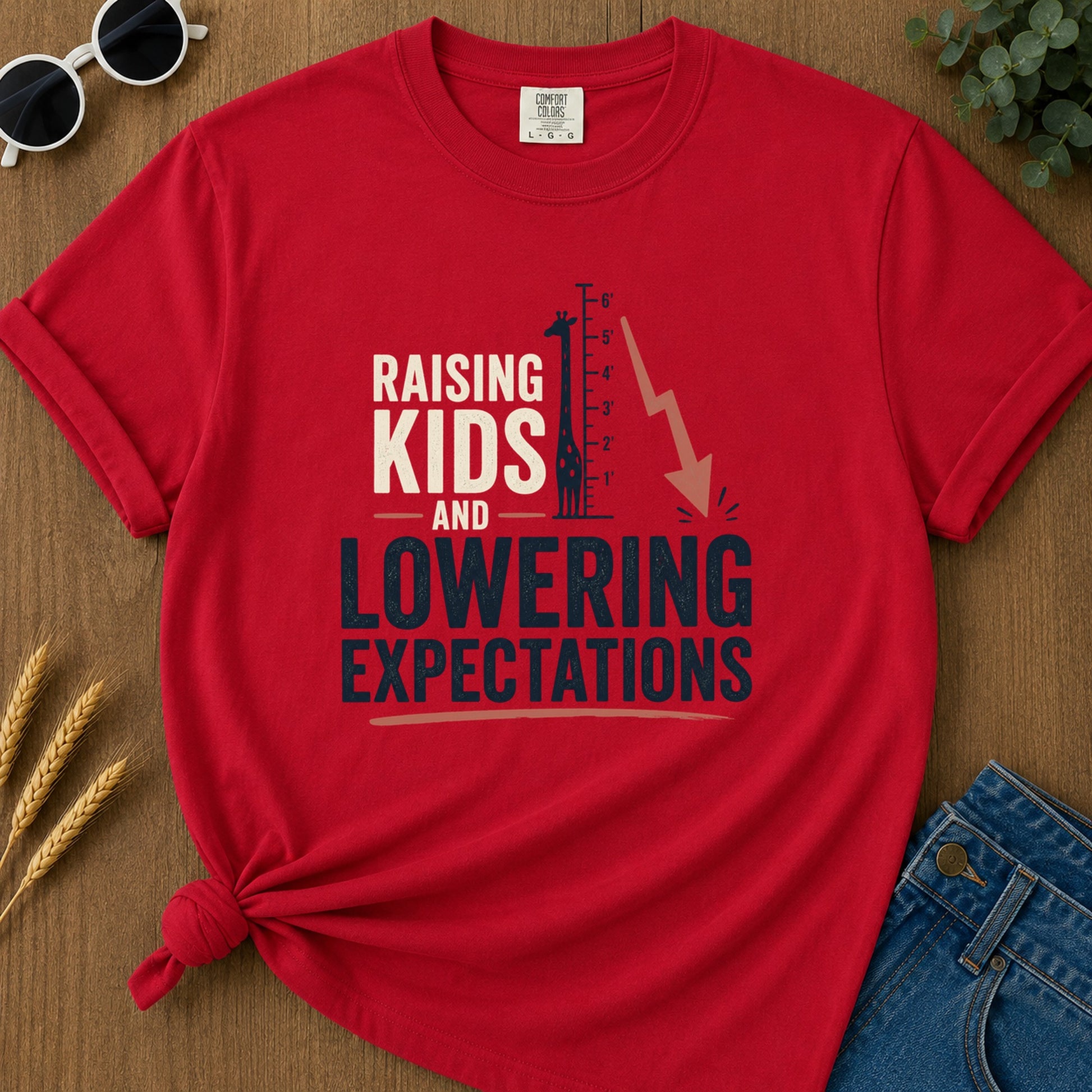 6 5 Raising 3 Me And Expectations T-Shirt - Red