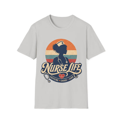 Nurse Life Caffeine Chaos Care T-shirt