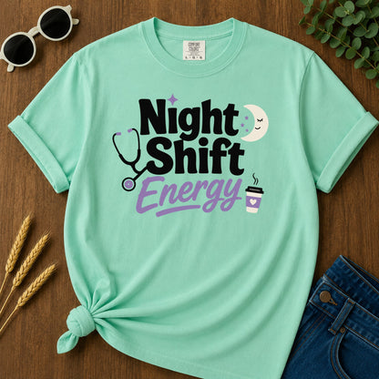 Night Shift Energy T-Shirt - Island Reef Mockup