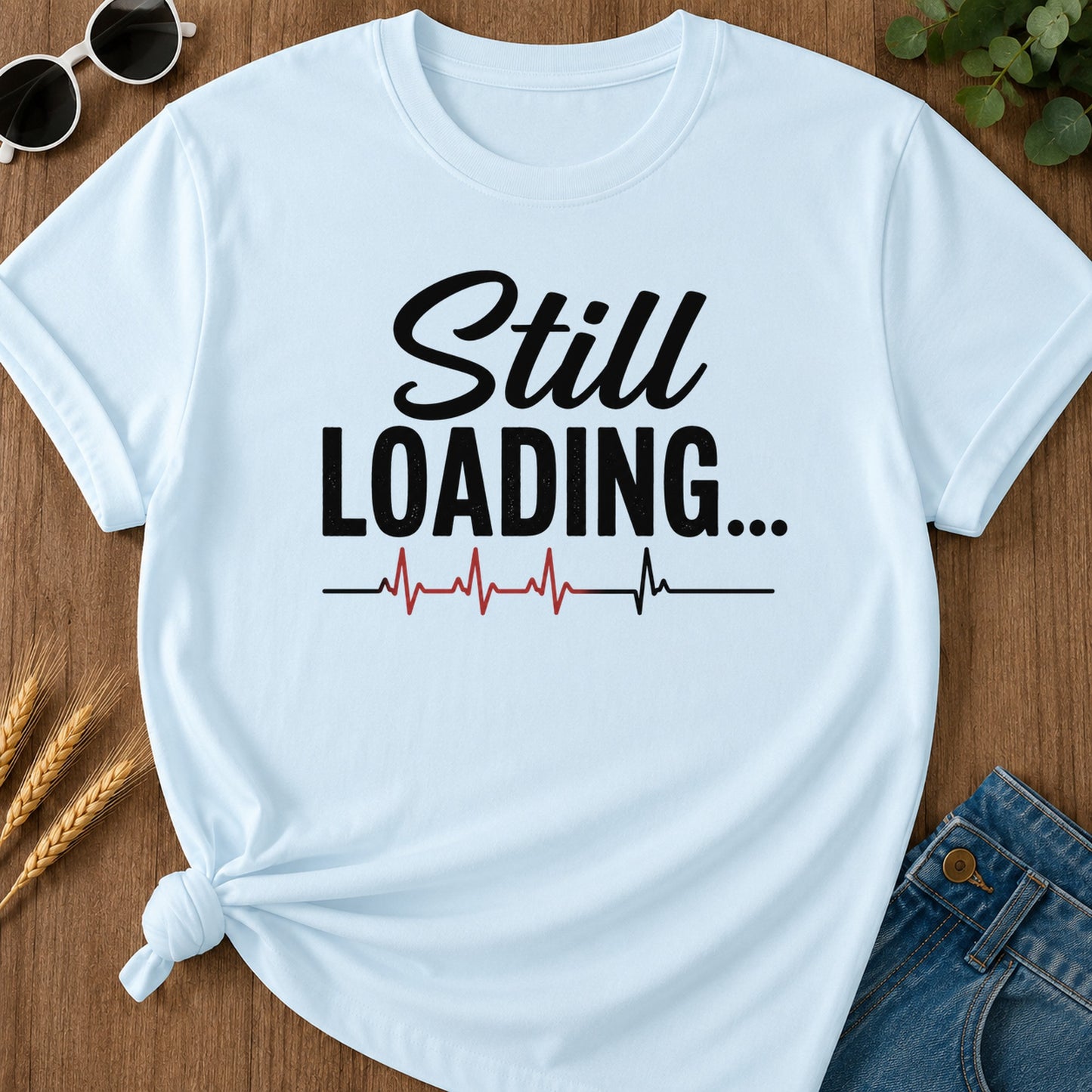 Still Loading T-Shirt - Chambray Mockup