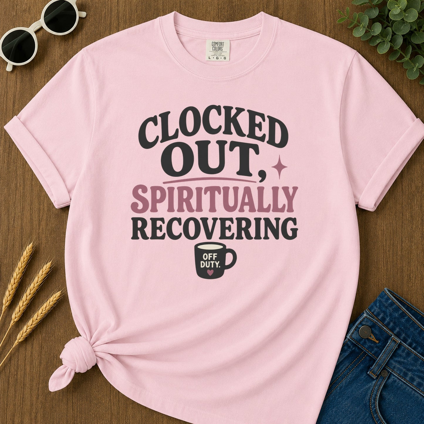 Spiritually Recovering T-Shirt - Blossom Mockup