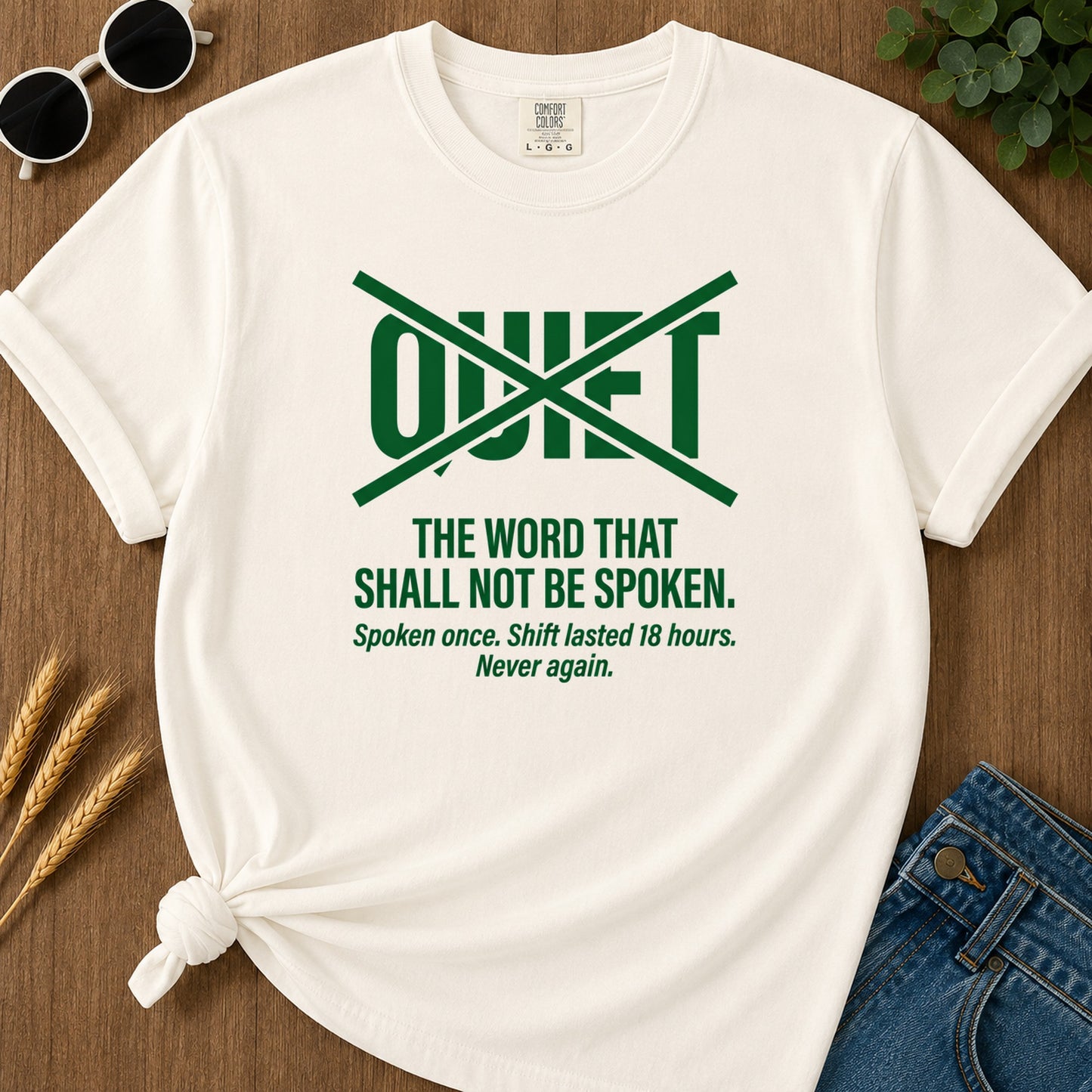 Quiet Forbidden T-Shirt - Ivory Mockup