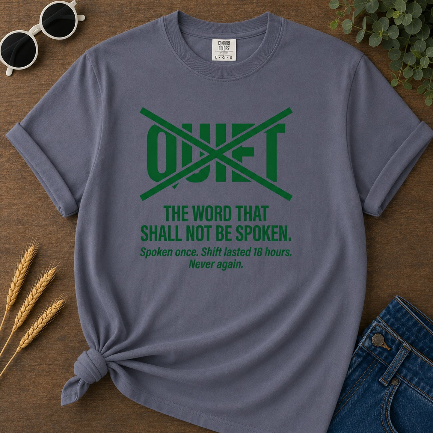 Quiet Forbidden T-Shirt - Navy Mockup