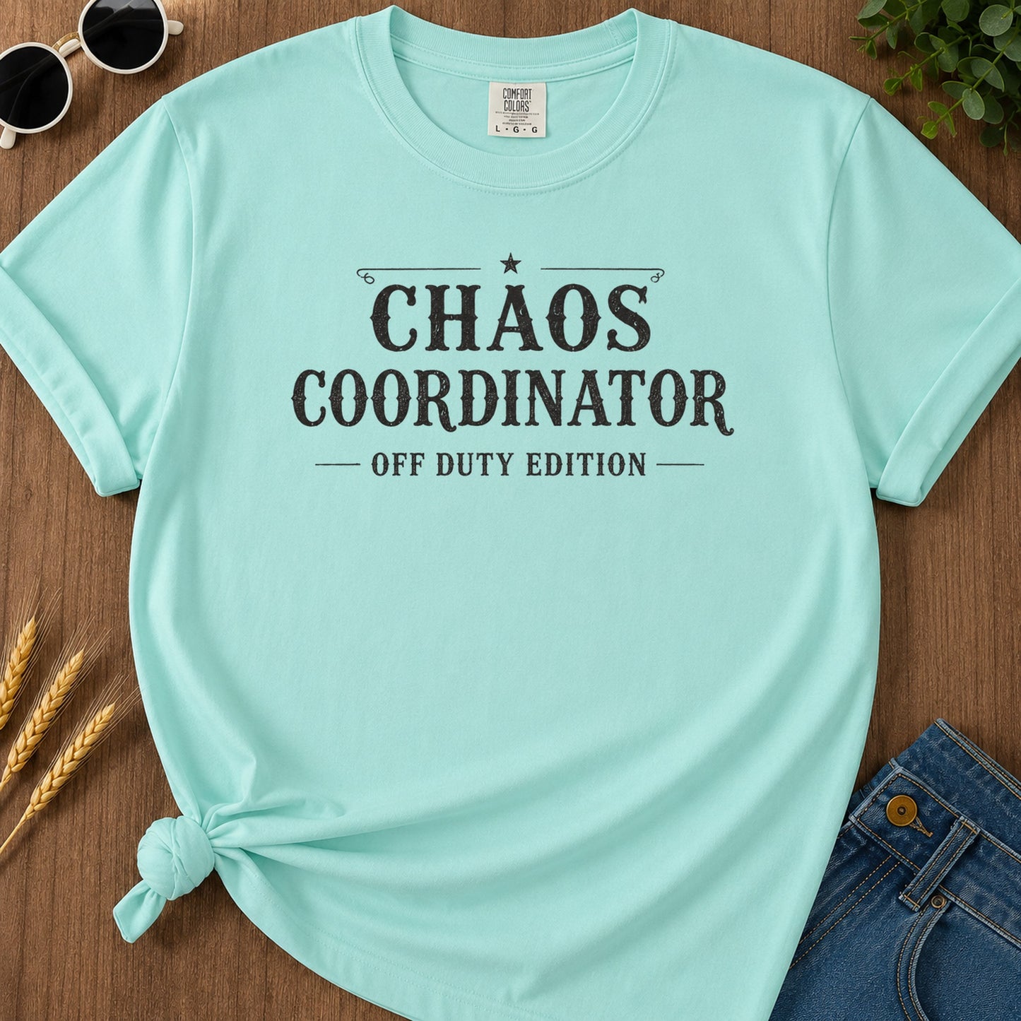 Chaos Coordinator Off Duty T-Shirt - Chalky Mint Mockup