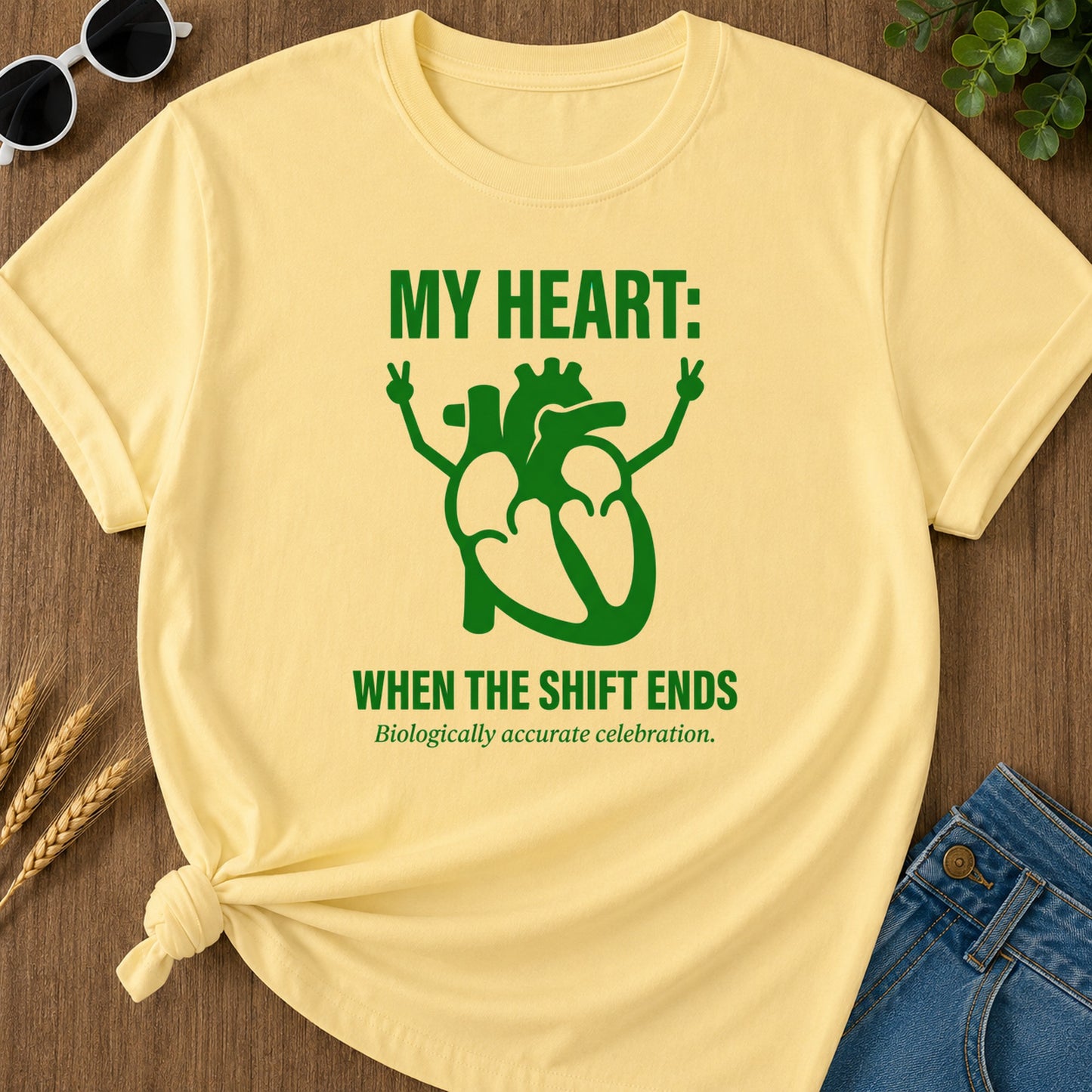 Shift Celebration T-Shirt - Butter Mockup