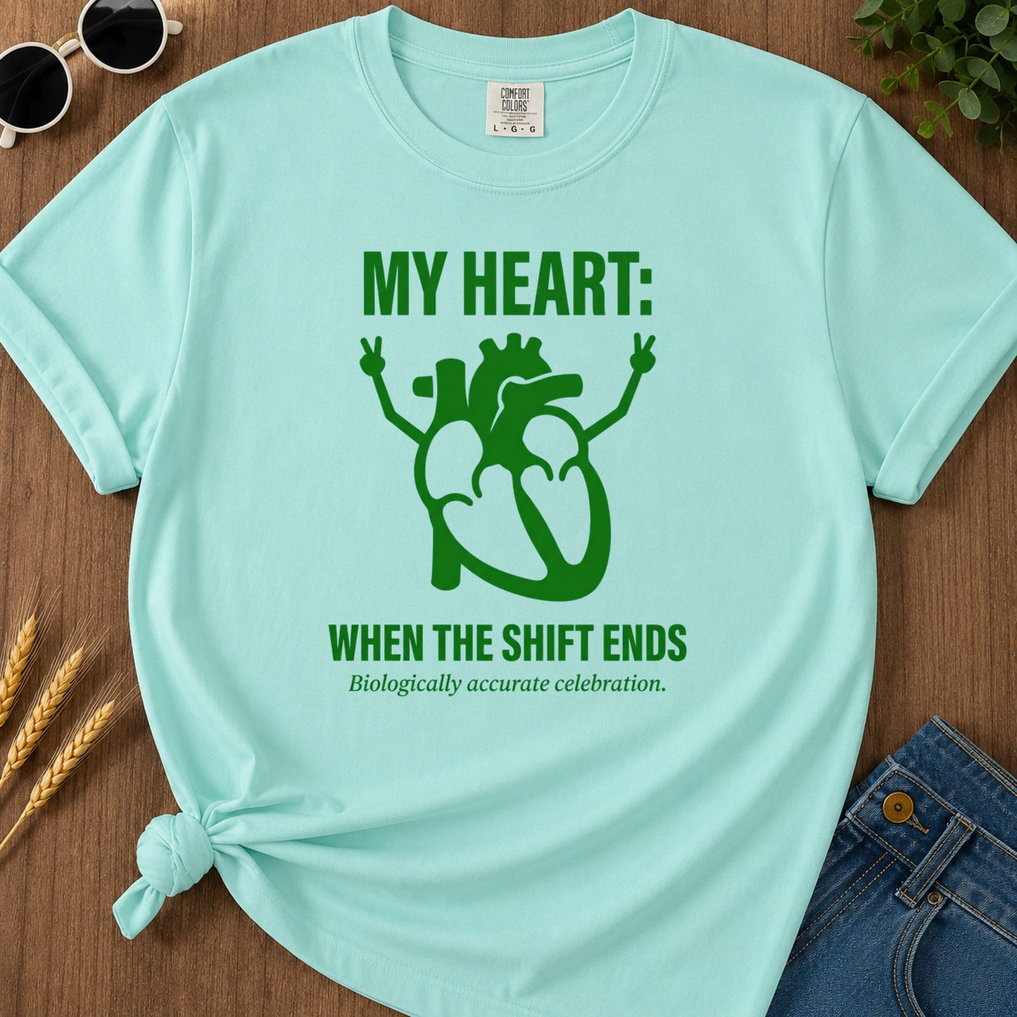Shift Celebration T-Shirt - Chalky Mint Mockup