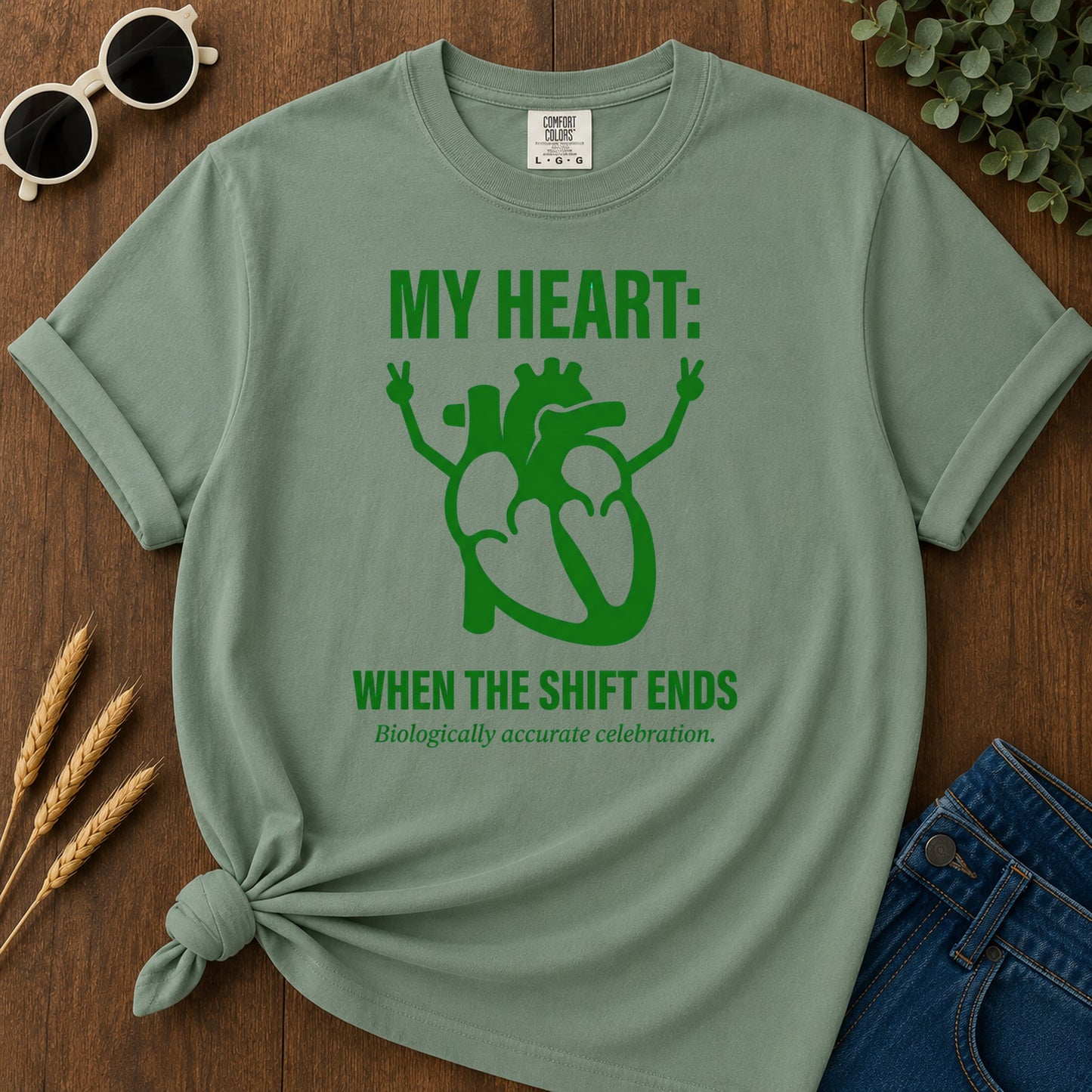 Shift Celebration T-Shirt - Light Green Mockup