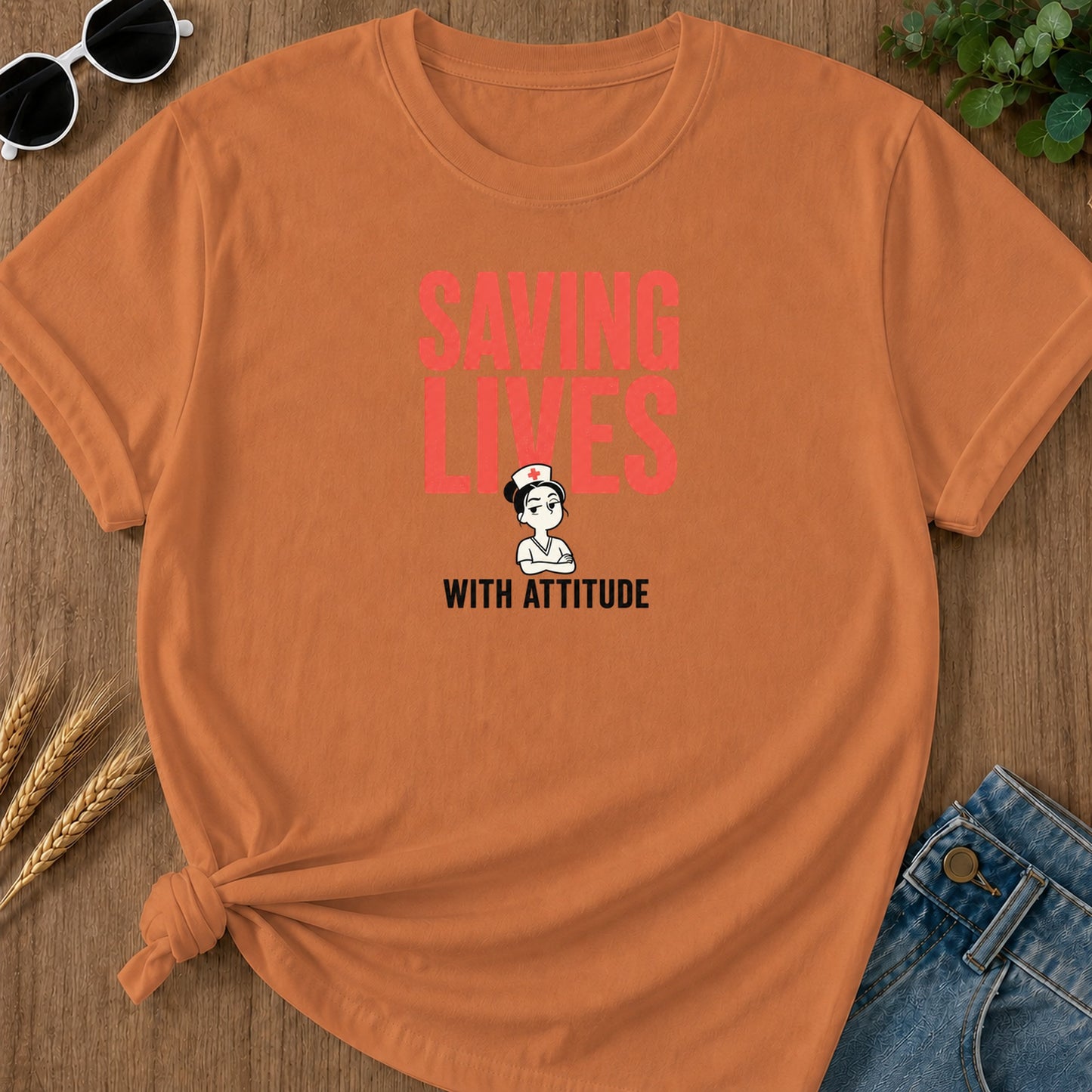 Saving Lives T-Shirt - Yam Mockup