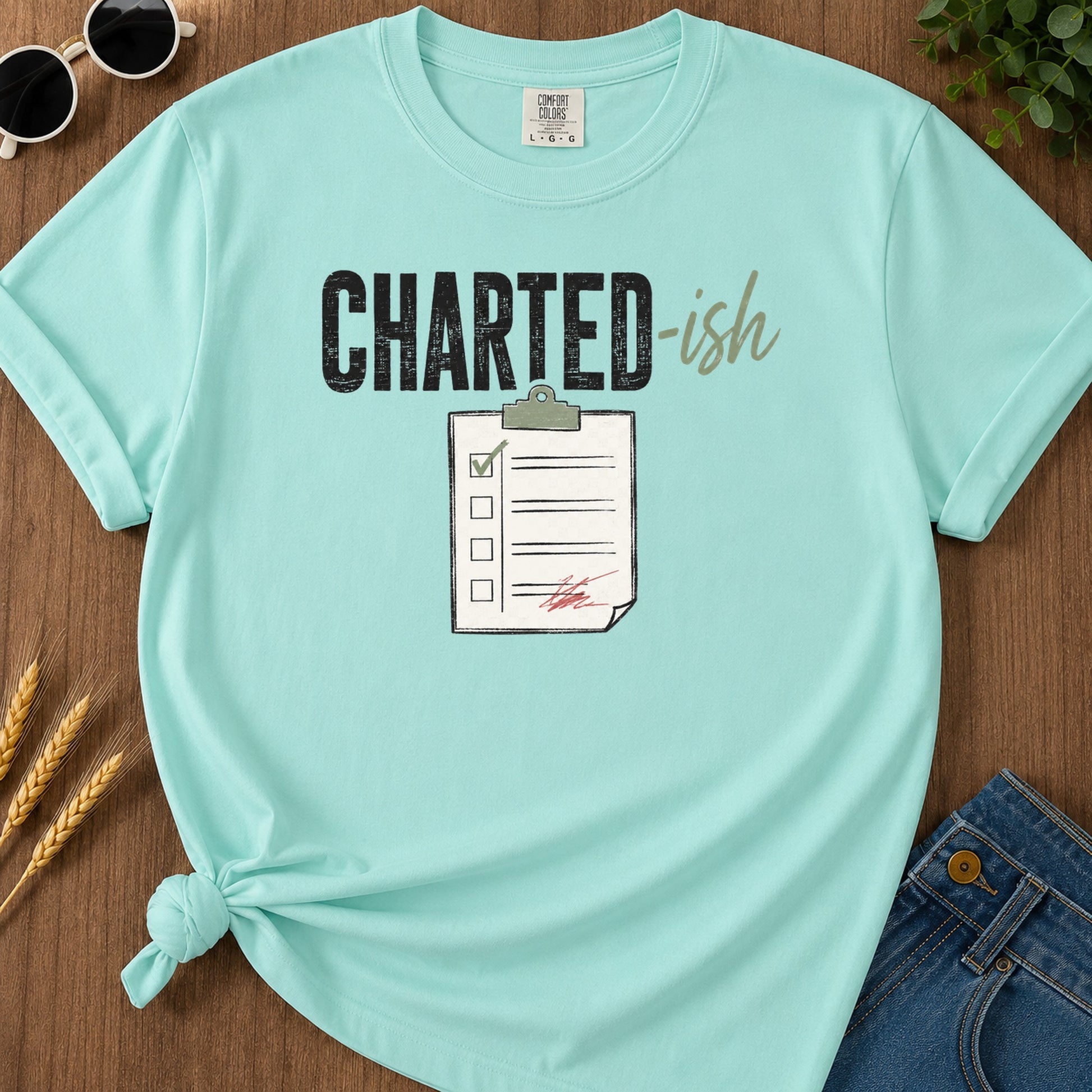Charted Ish T-Shirt - Chalky Mint Mockup