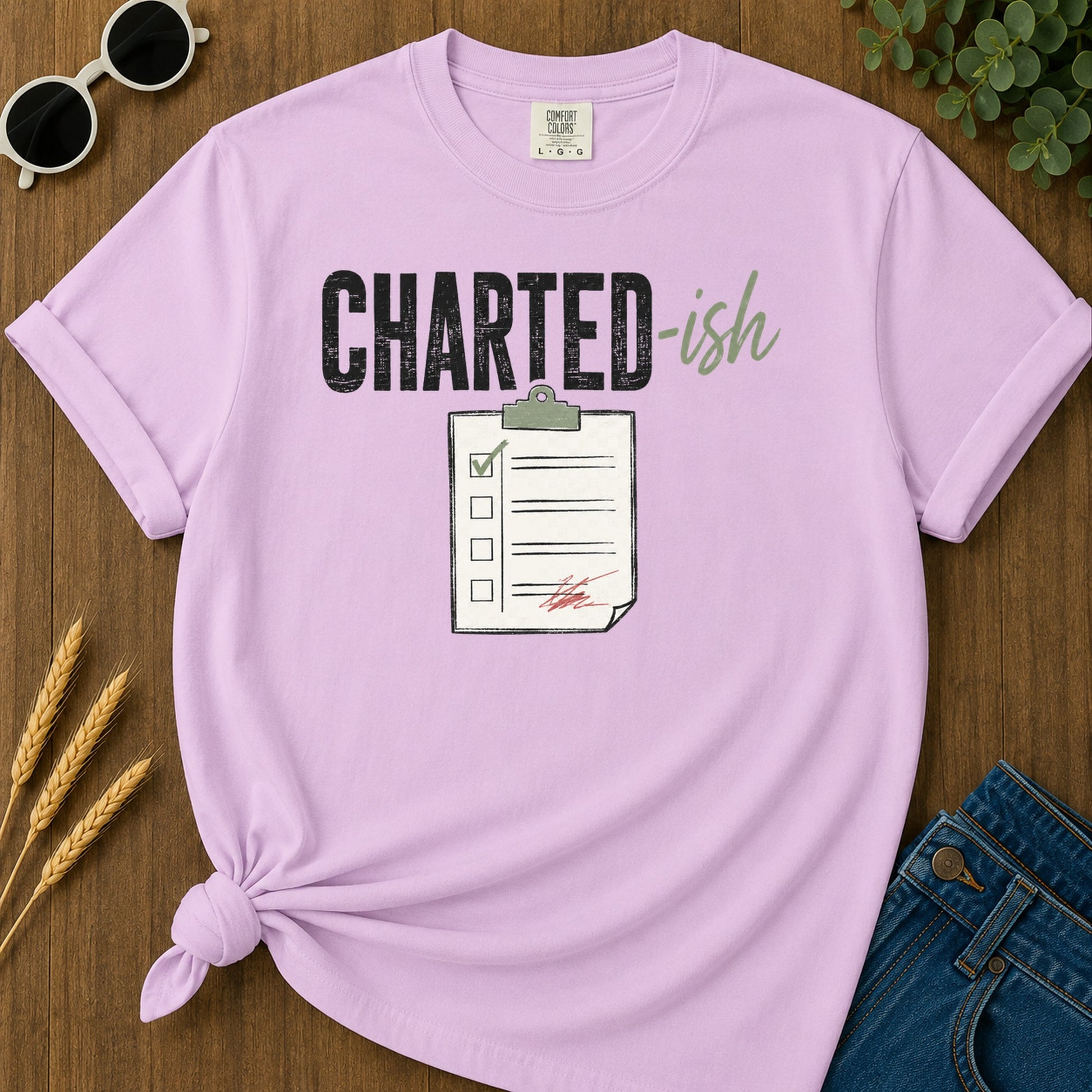 Charted Ish T-Shirt - Orchid Mockup