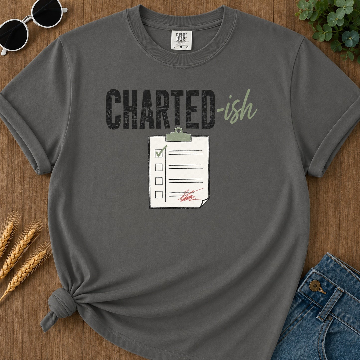 Charted Ish T-Shirt - Pepper Mockup