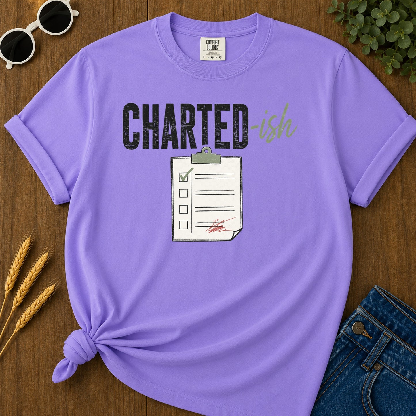 Charted Ish T-Shirt - Violet Mockup