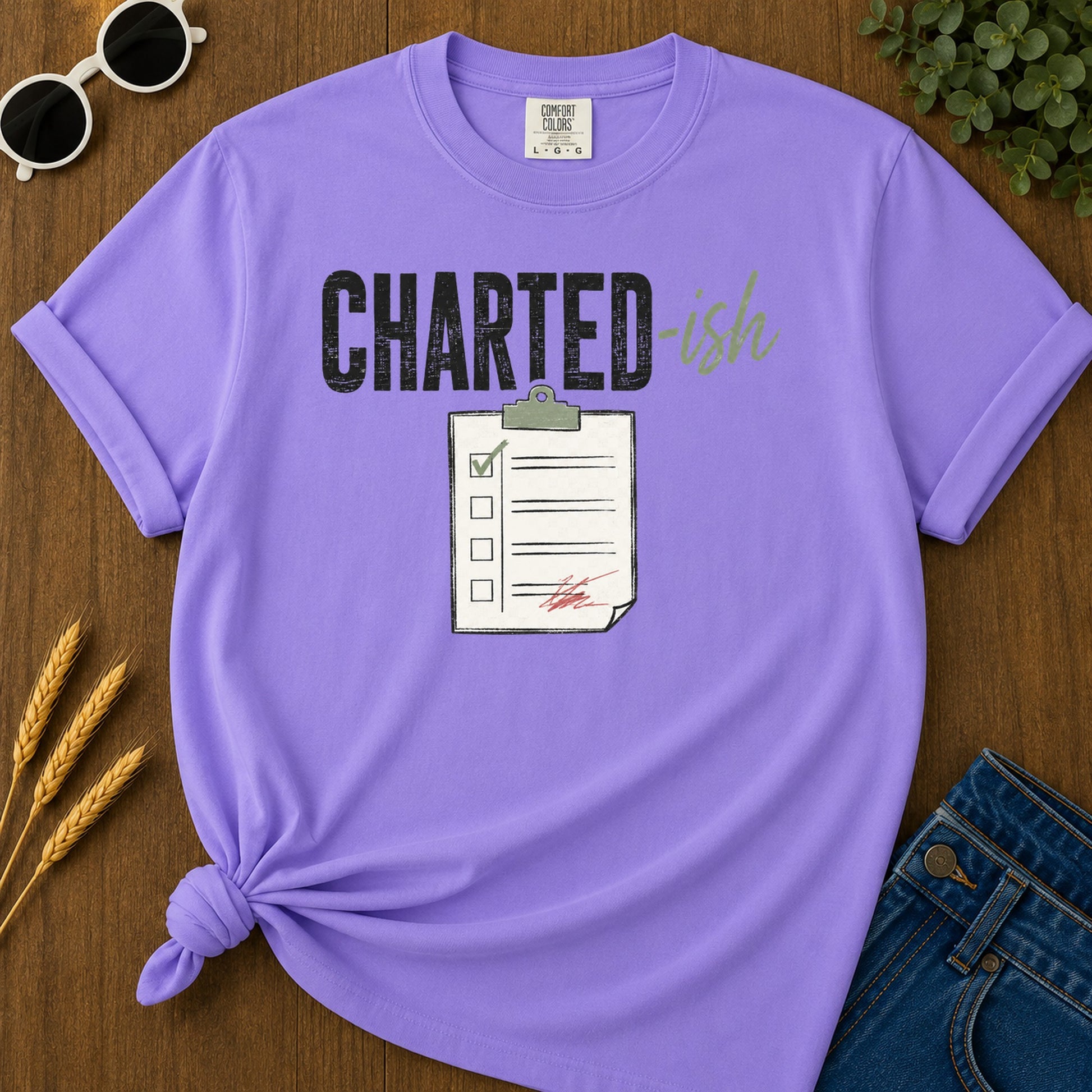 Charted Ish T-Shirt - Violet Mockup