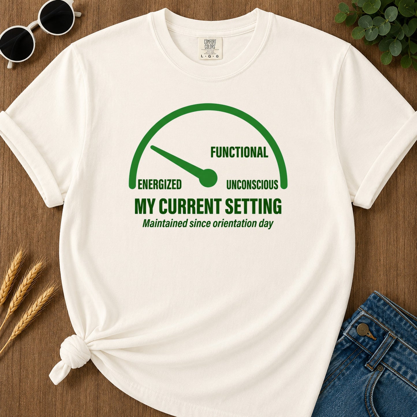 Current Setting T-Shirt - Ivory Mockup