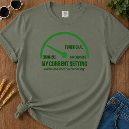 Current Setting T-Shirt - Moss Mockup