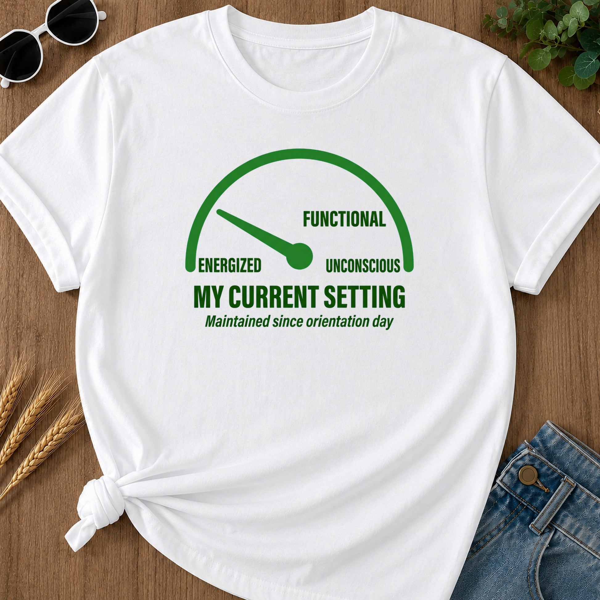 Current Setting T-Shirt - White Mockup