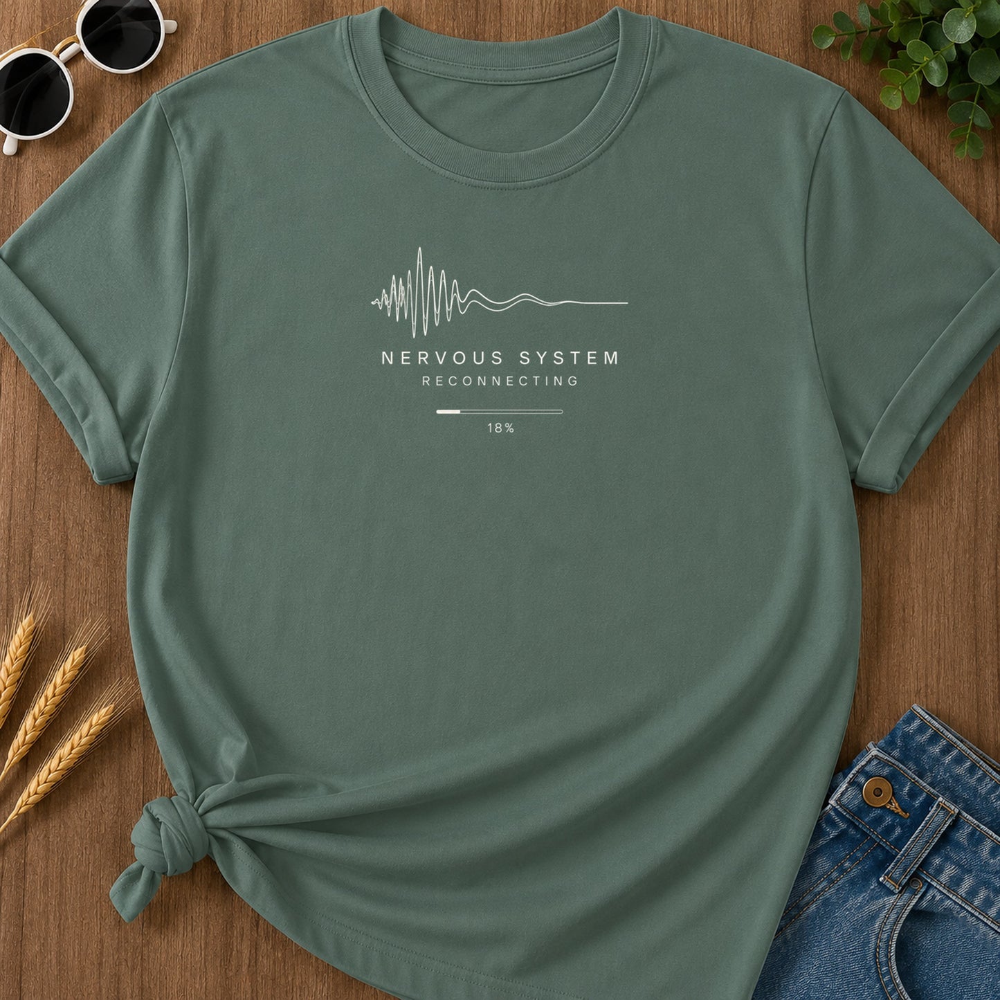 Nervous System Reconnecting T-Shirt - Blue Spruce Mockup