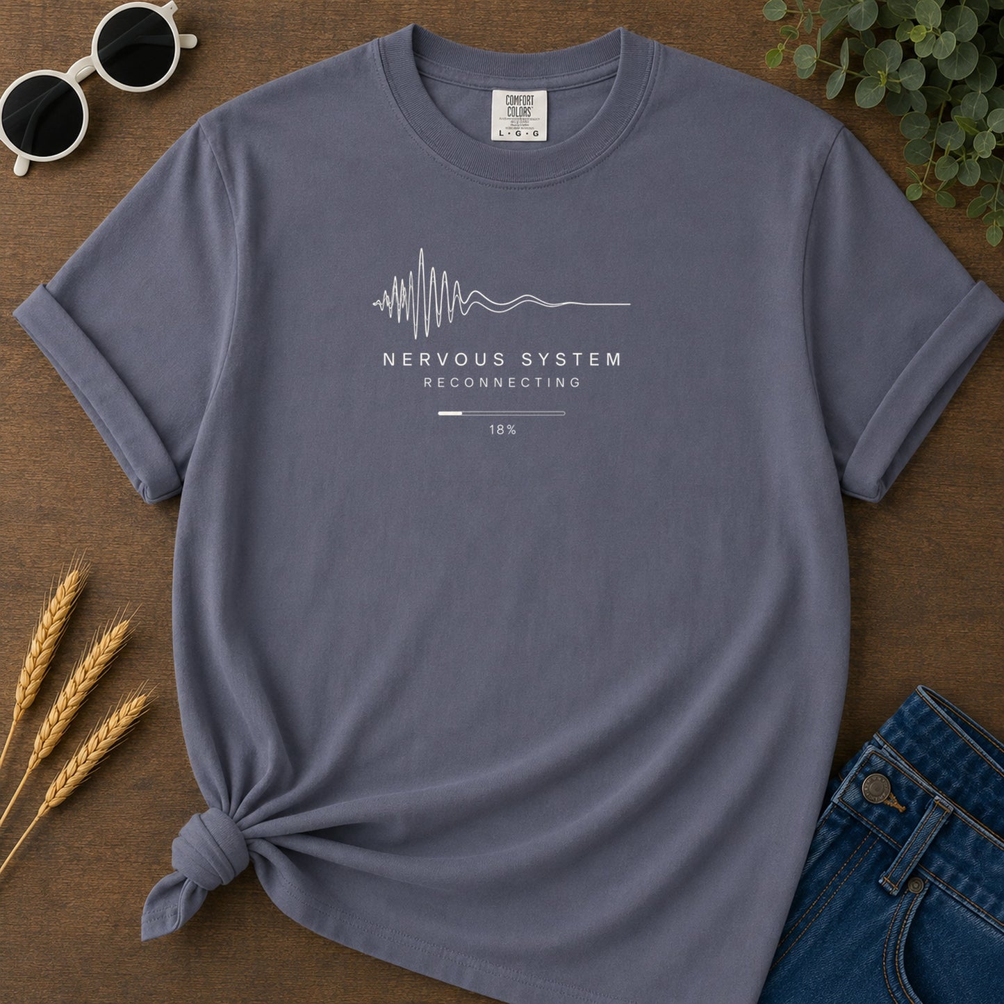 Nervous System Reconnecting T-Shirt - Navy Mockup