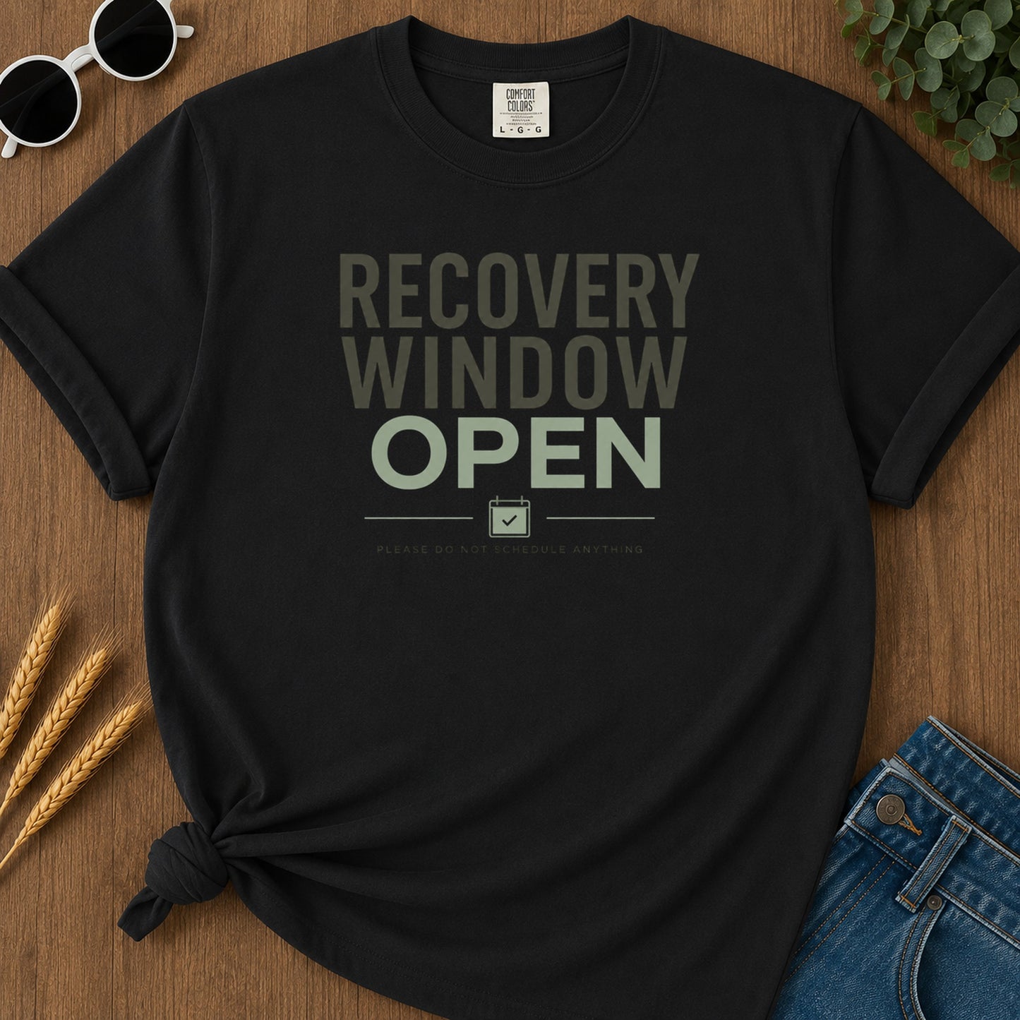 Recovery Window Sage T-Shirt - Black Mockup