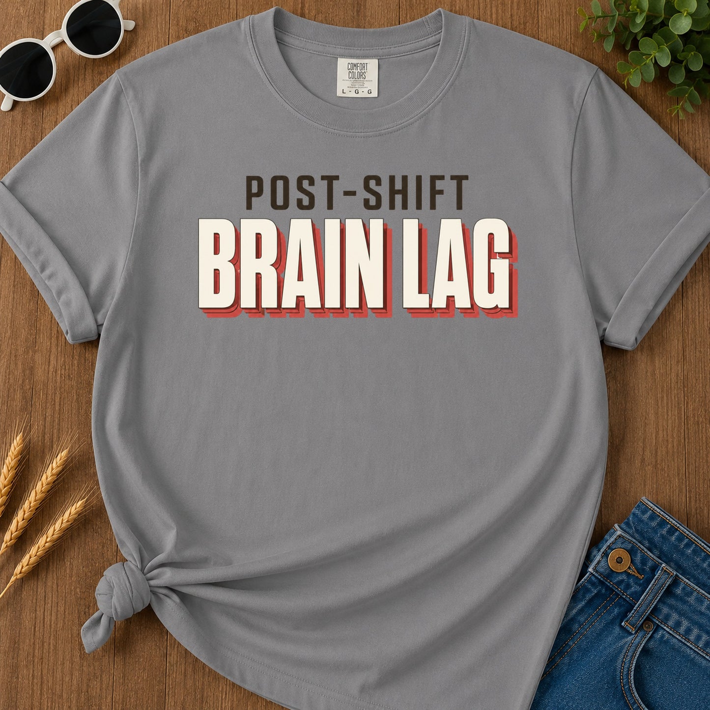 Post Shift Brainlag 2 T-Shirt - Grey Mockup