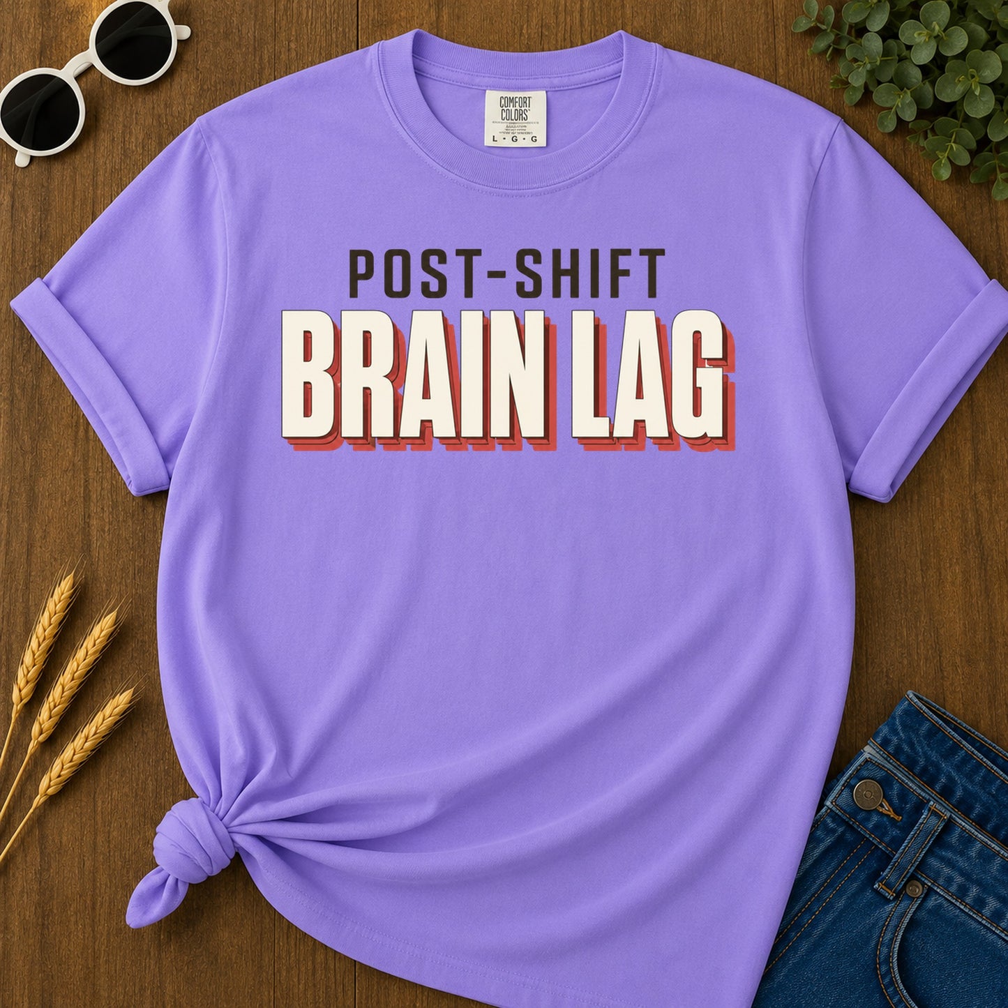 Post Shift Brainlag 2 T-Shirt - Violet Mockup