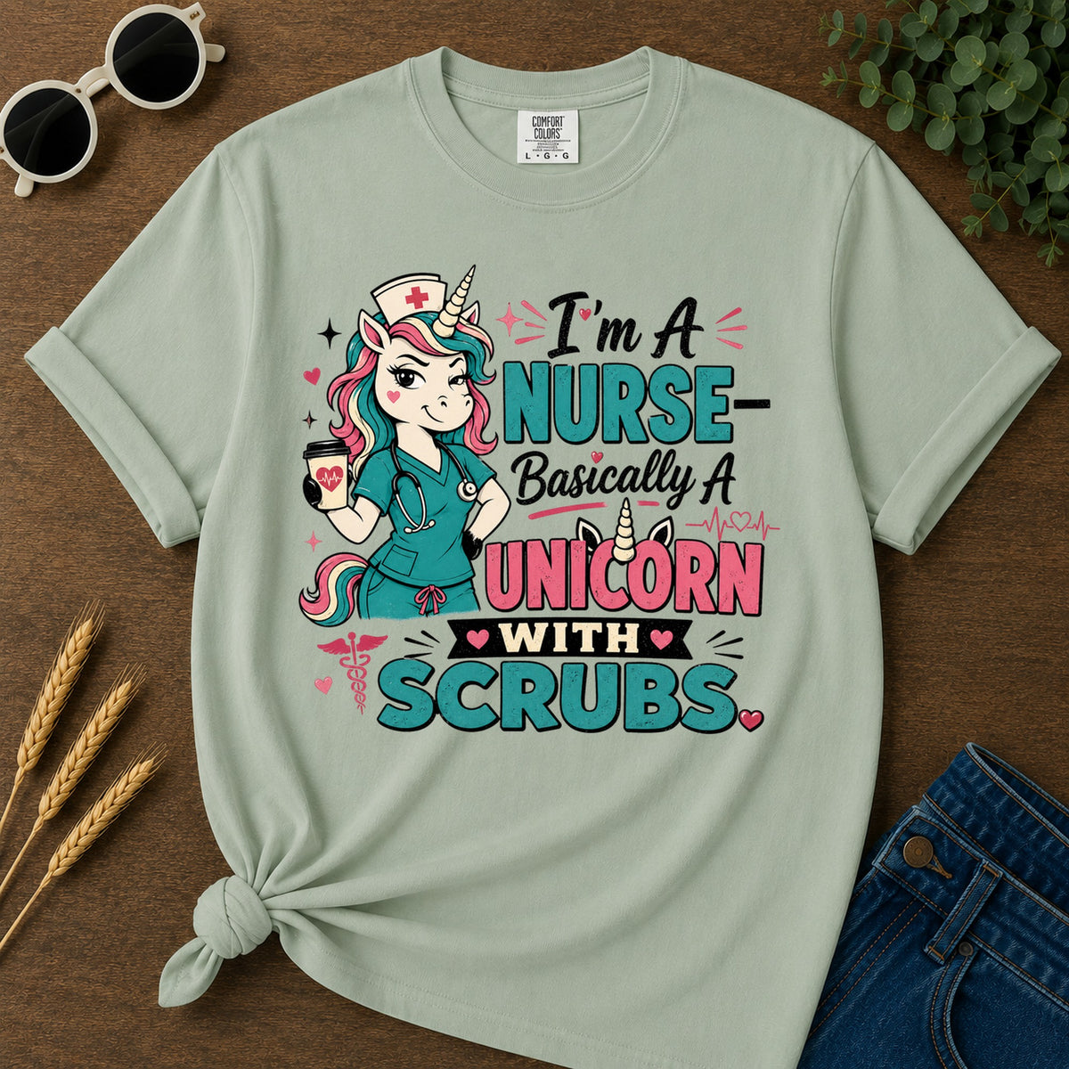 Nurse Basically T-Shirt - Bay Mockup