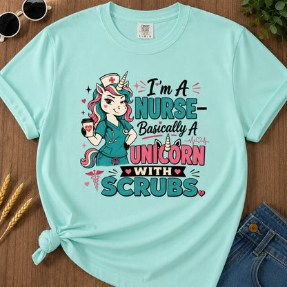 Nurse Basically T-Shirt - Chalky Mint Mockup