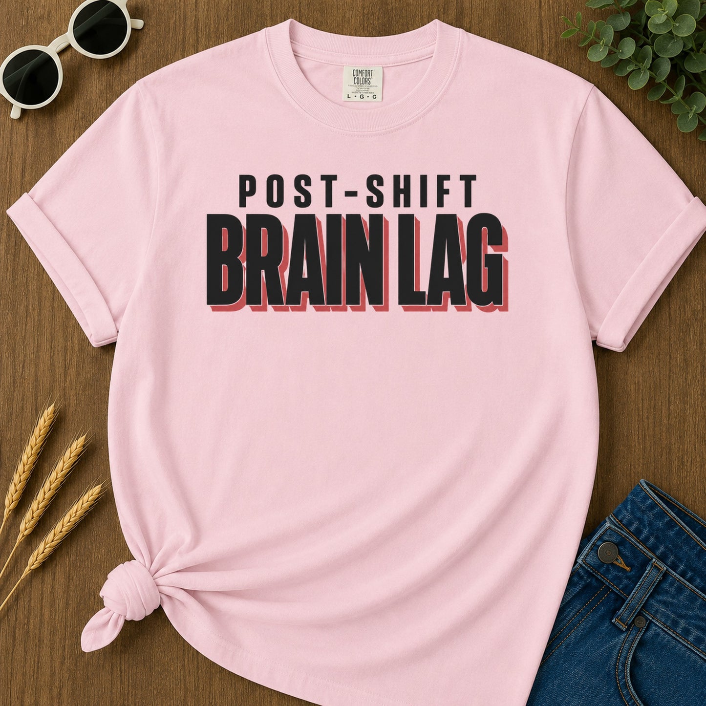Post Shift Brainlag 3 T-Shirt - Blossom Mockup